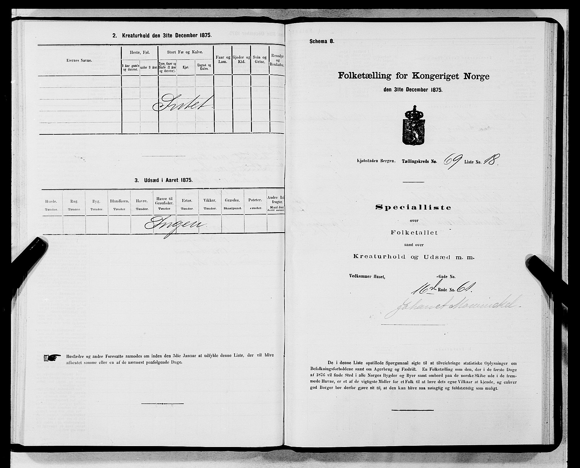 SAB, Folketelling 1875 for 1301 Bergen kjøpstad, 1875, s. 3691