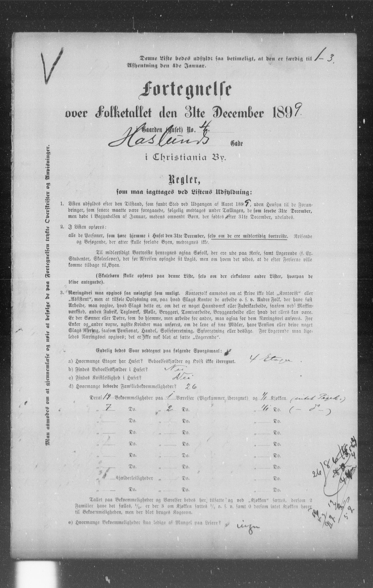 OBA, Kommunal folketelling 31.12.1899 for Kristiania kjøpstad, 1899, s. 4718