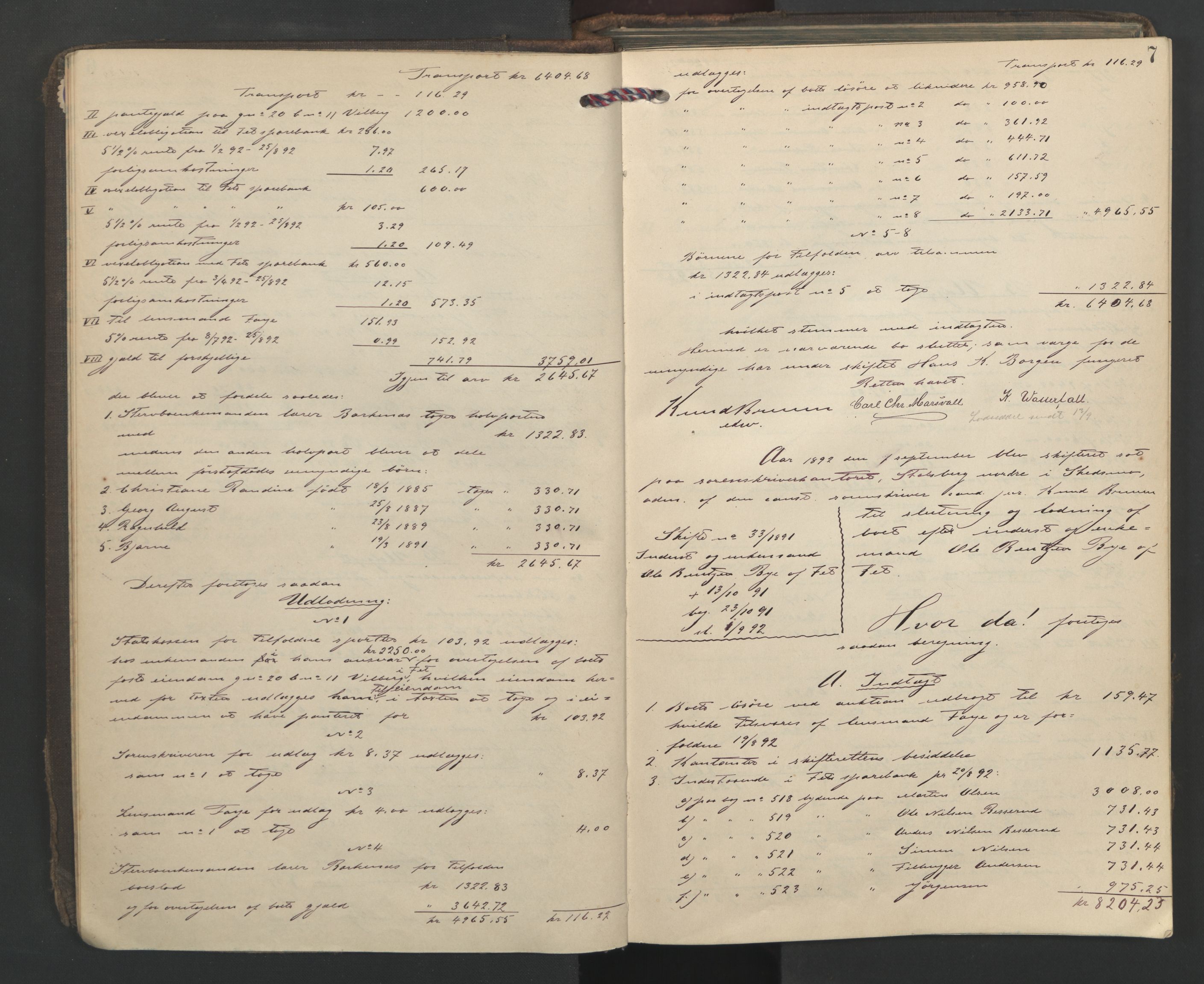 Nedre Romerike sorenskriveri, SAO/A-10469/H/He/Hec/L0009: Skifteutlodningsprotokoll, 1892-1900, s. 6b-7a