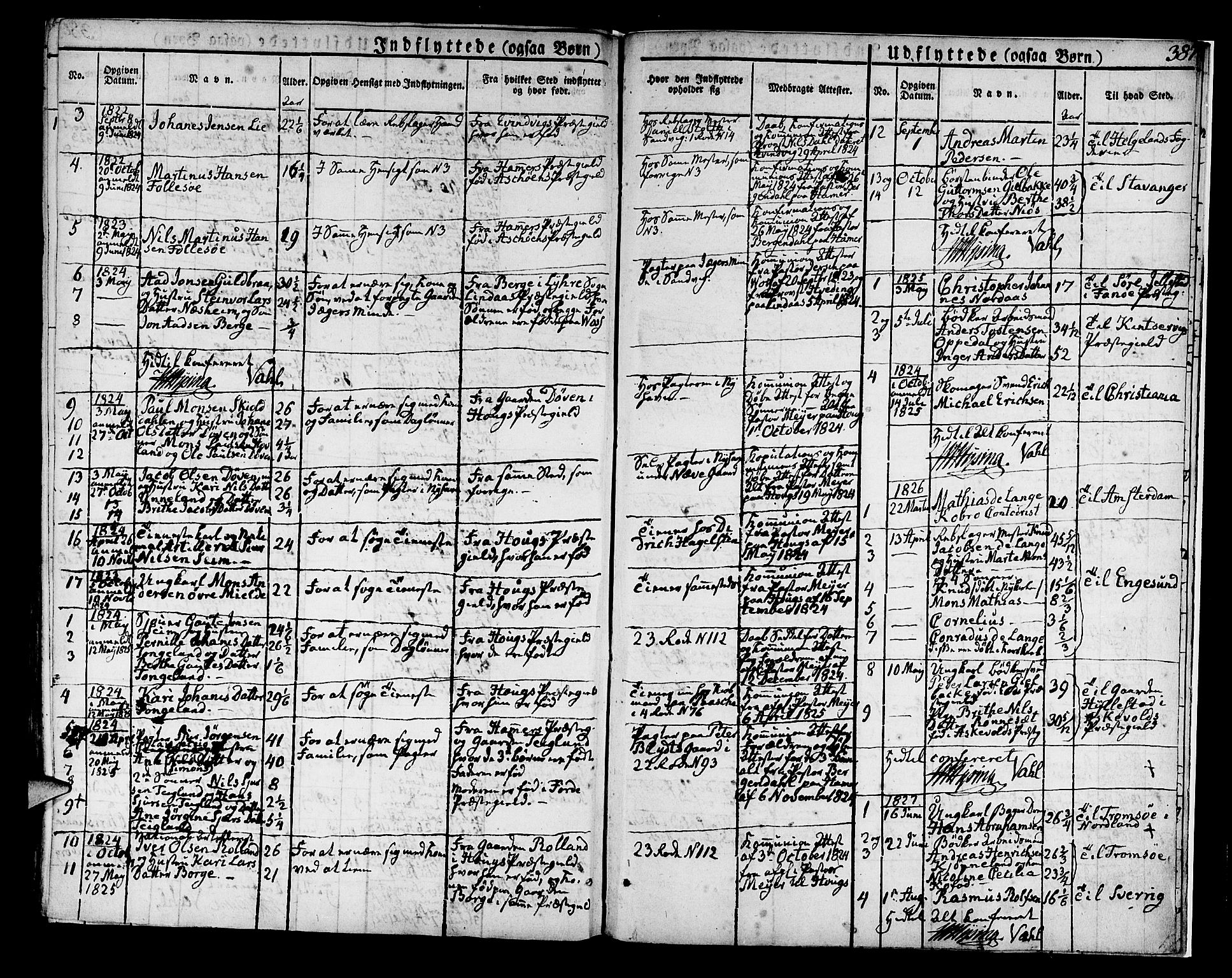 Korskirken sokneprestembete, AV/SAB-A-76101/H/Hab: Klokkerbok nr. A 3, 1821-1831, s. 387