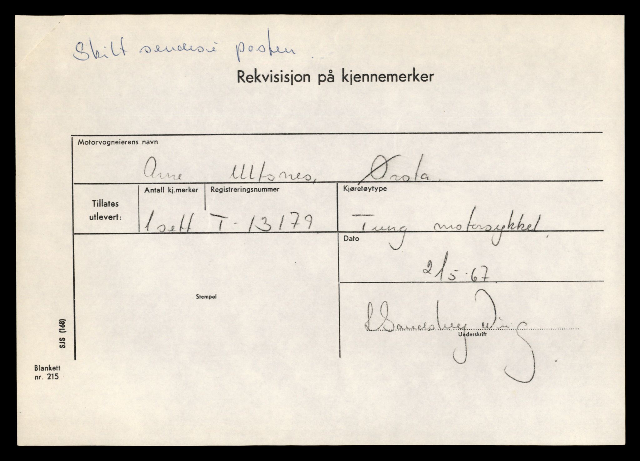 Møre og Romsdal vegkontor - Ålesund trafikkstasjon, AV/SAT-A-4099/F/Fe/L0037: Registreringskort for kjøretøy T 13031 - T 13179, 1927-1998, s. 2880