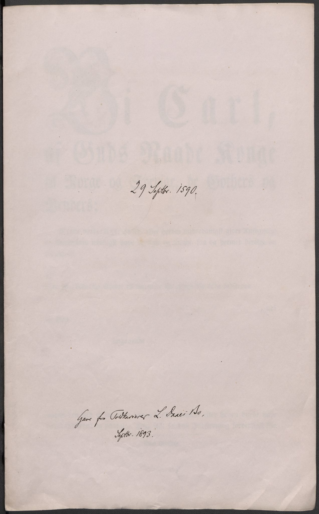 Riksarkivets diplomsamling, AV/RA-EA-5965/F02/L0092: Dokumenter, 1590, s. 20