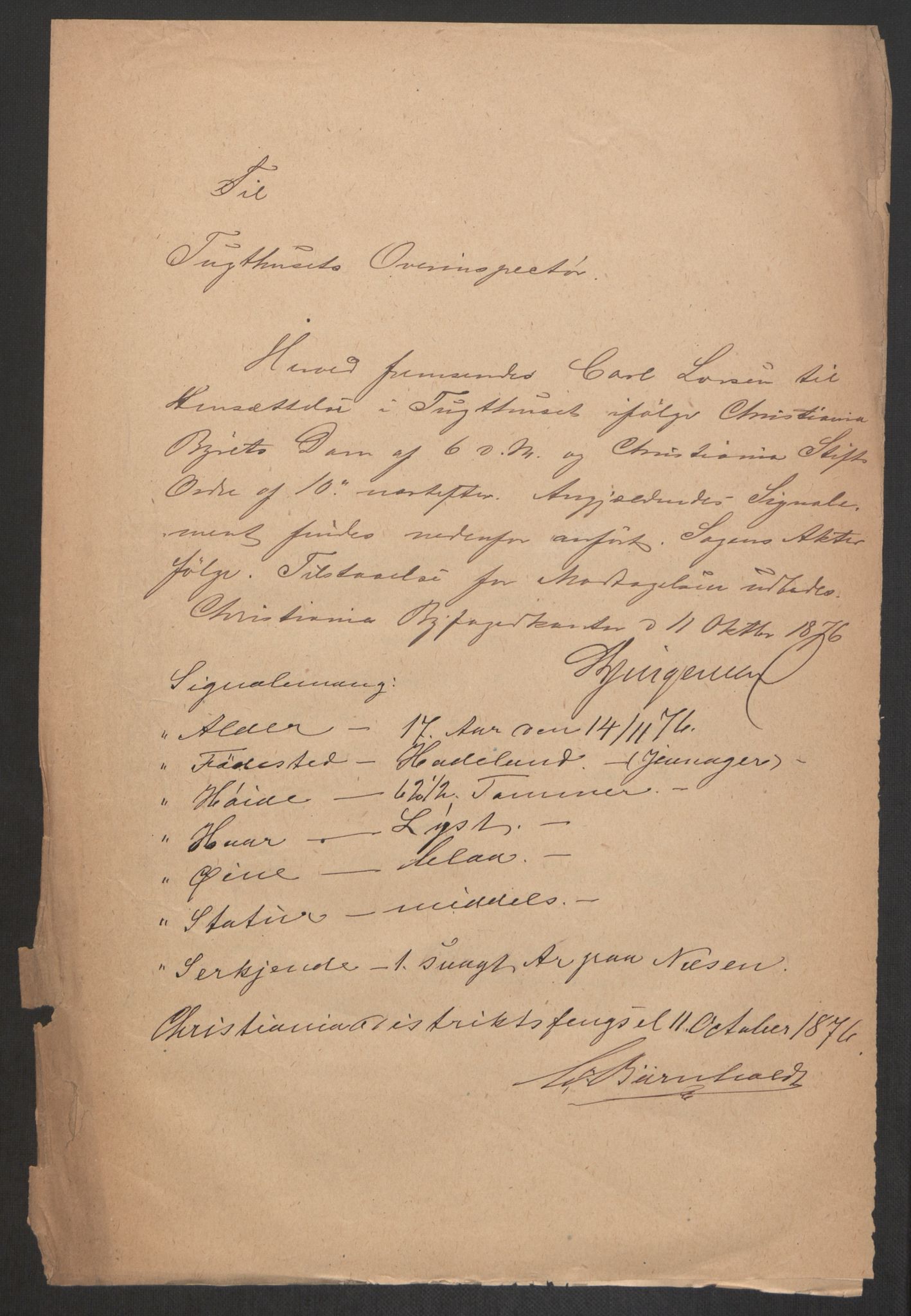 Kristiania tukthus, AV/SAO-A-10644/H/Hi/Hia/L0418: Domsakter, 1849-1876, s. 145