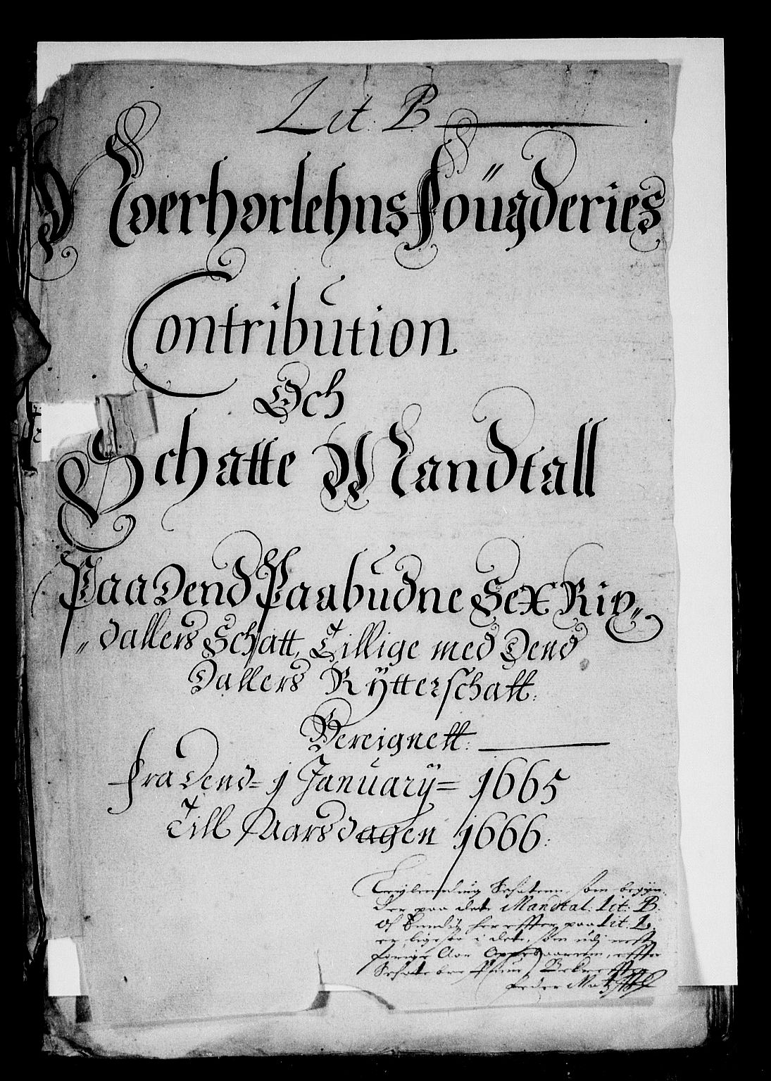 Rentekammeret inntil 1814, Reviderte regnskaper, Stiftamtstueregnskaper, Bergen stiftamt, AV/RA-EA-6043/R/Rc/L0015: Bergen stiftamt, 1664-1665