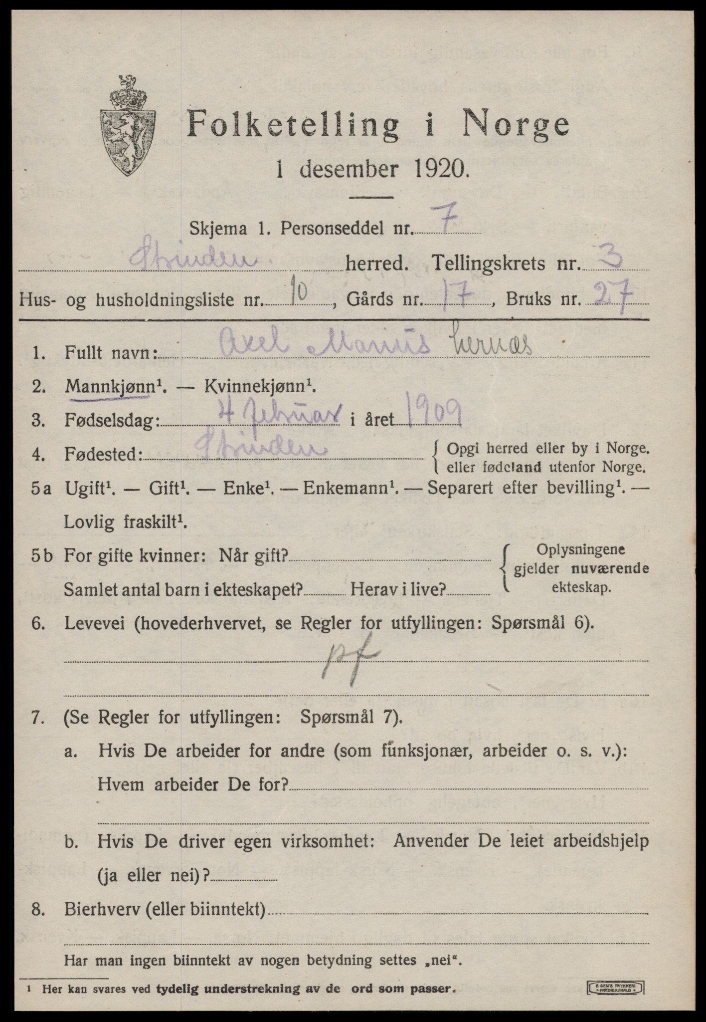 SAT, Folketelling 1920 for 1660 Strinda herred, 1920, s. 10436