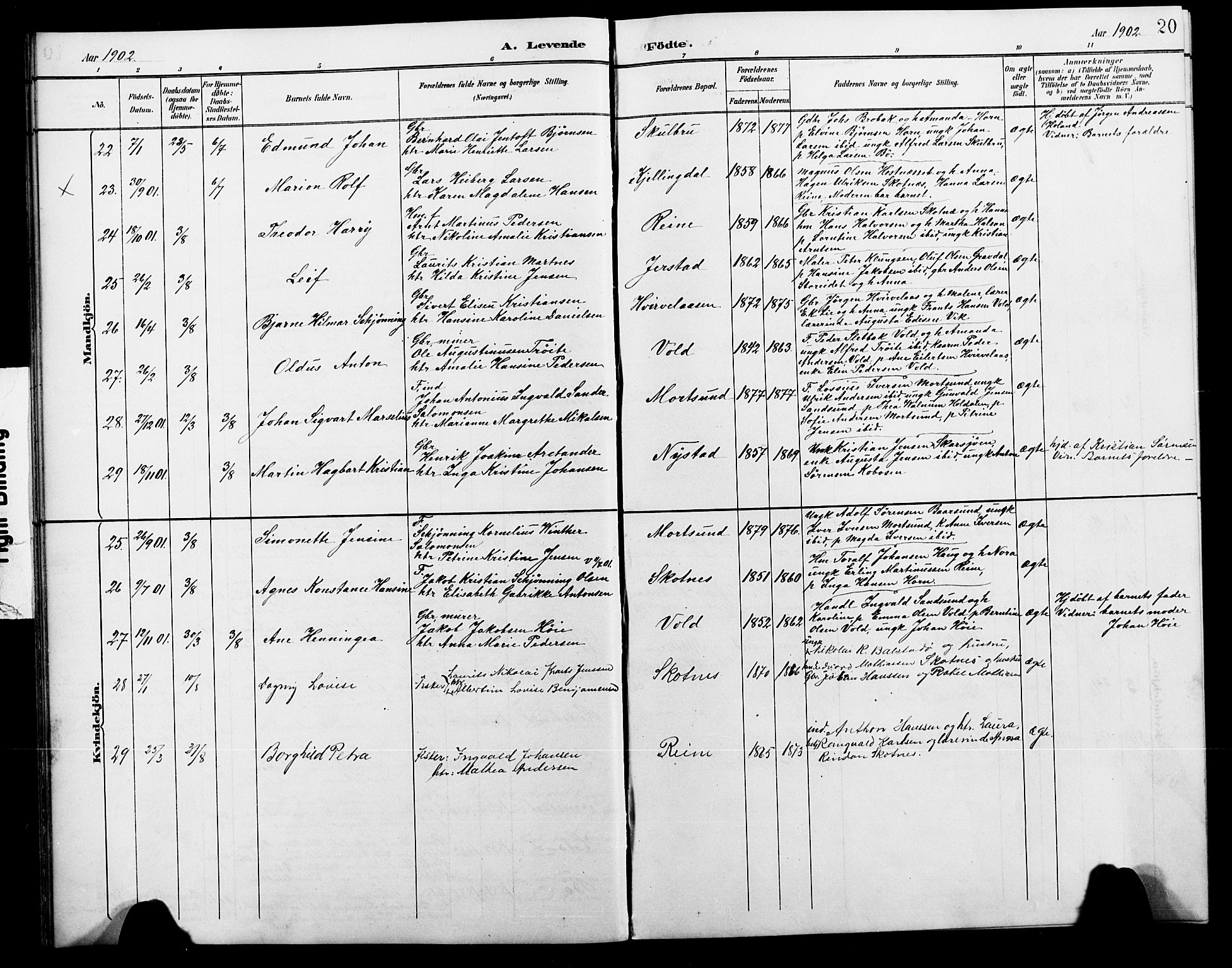 Ministerialprotokoller, klokkerbøker og fødselsregistre - Nordland, AV/SAT-A-1459/881/L1168: Klokkerbok nr. 881C05, 1900-1911, s. 20