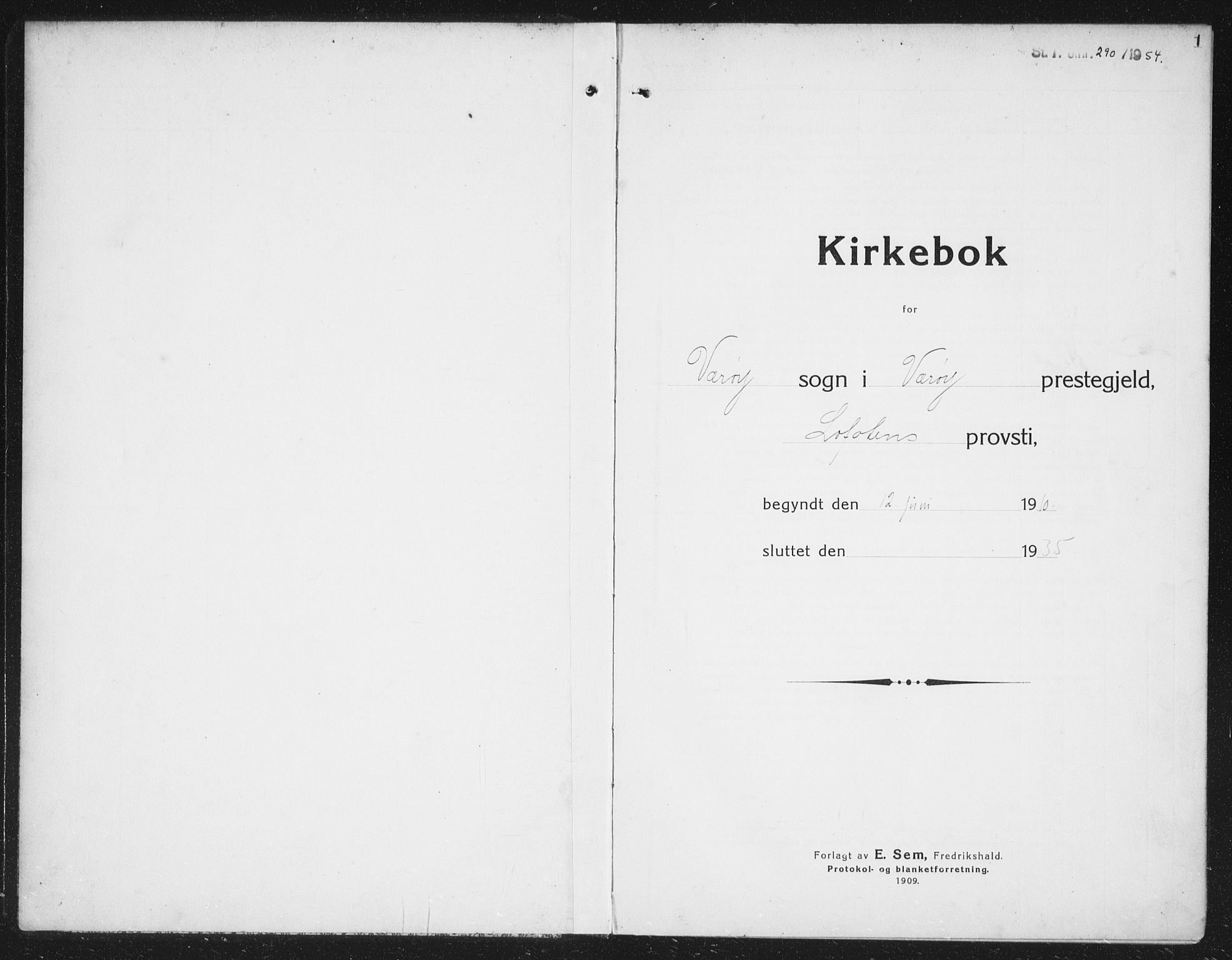 Ministerialprotokoller, klokkerbøker og fødselsregistre - Nordland, SAT/A-1459/807/L0124: Klokkerbok nr. 807C02, 1910-1935, s. 1