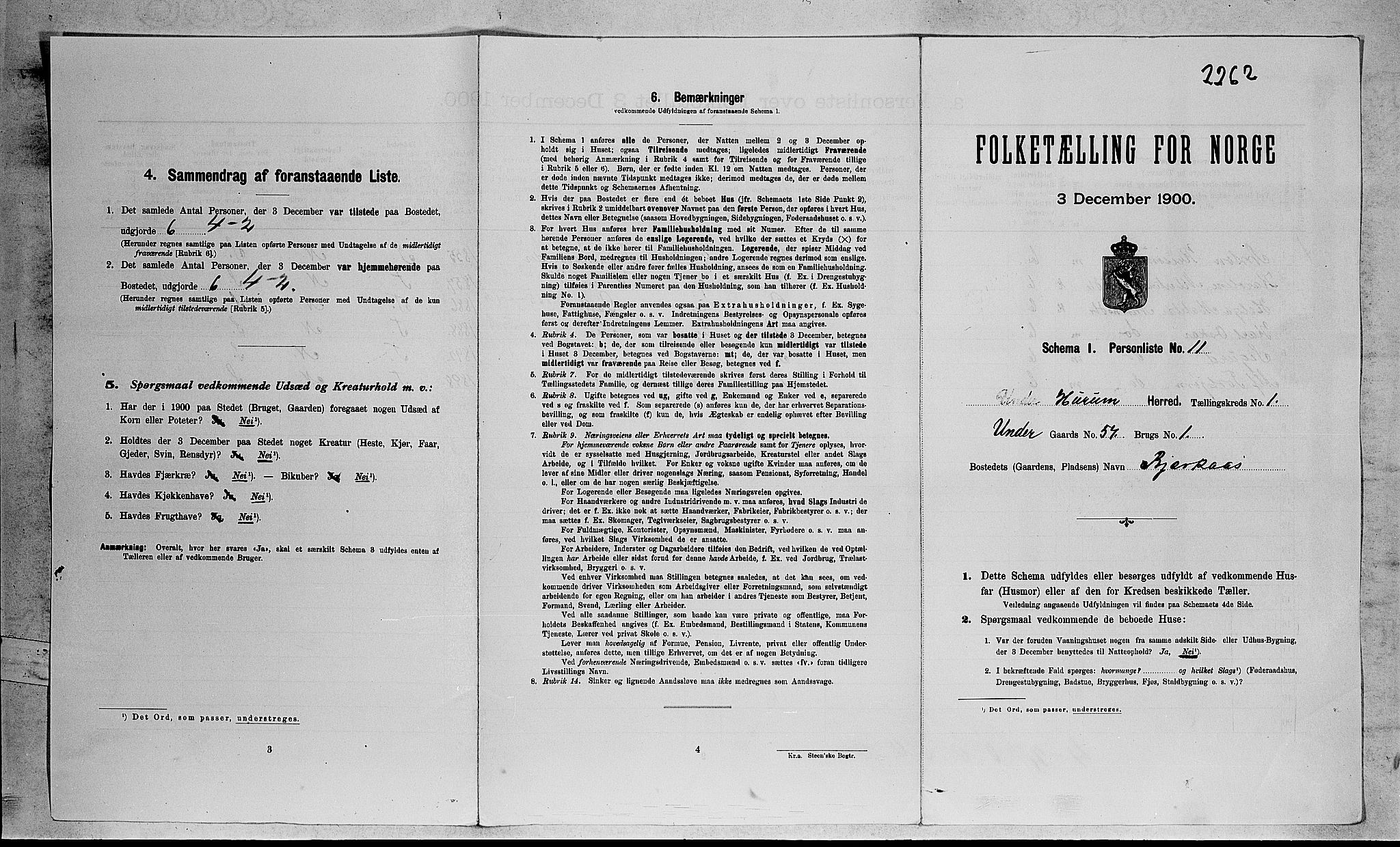 RA, Folketelling 1900 for 0628 Hurum herred, 1900, s. 98