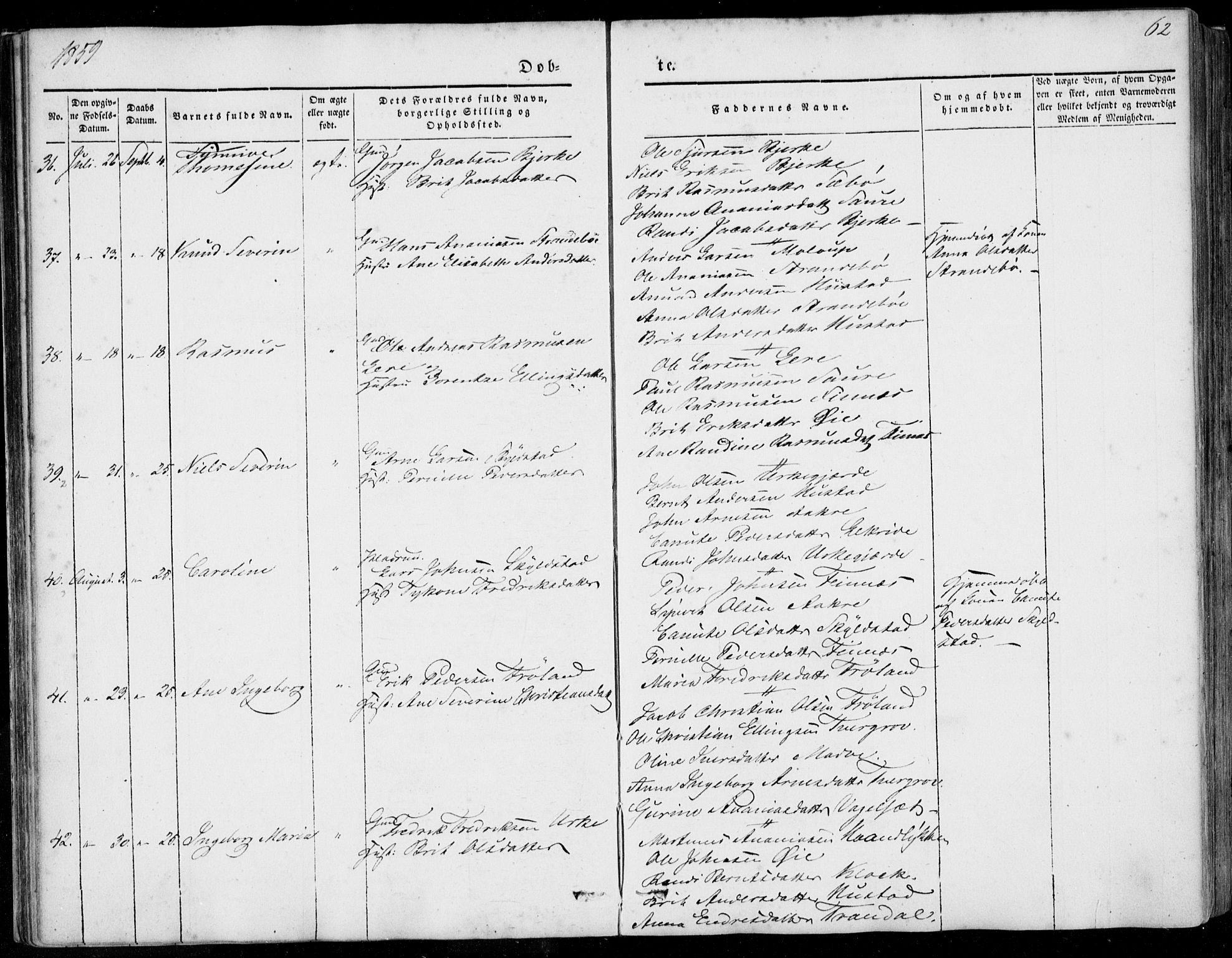 Ministerialprotokoller, klokkerbøker og fødselsregistre - Møre og Romsdal, SAT/A-1454/515/L0209: Ministerialbok nr. 515A05, 1847-1868, s. 62