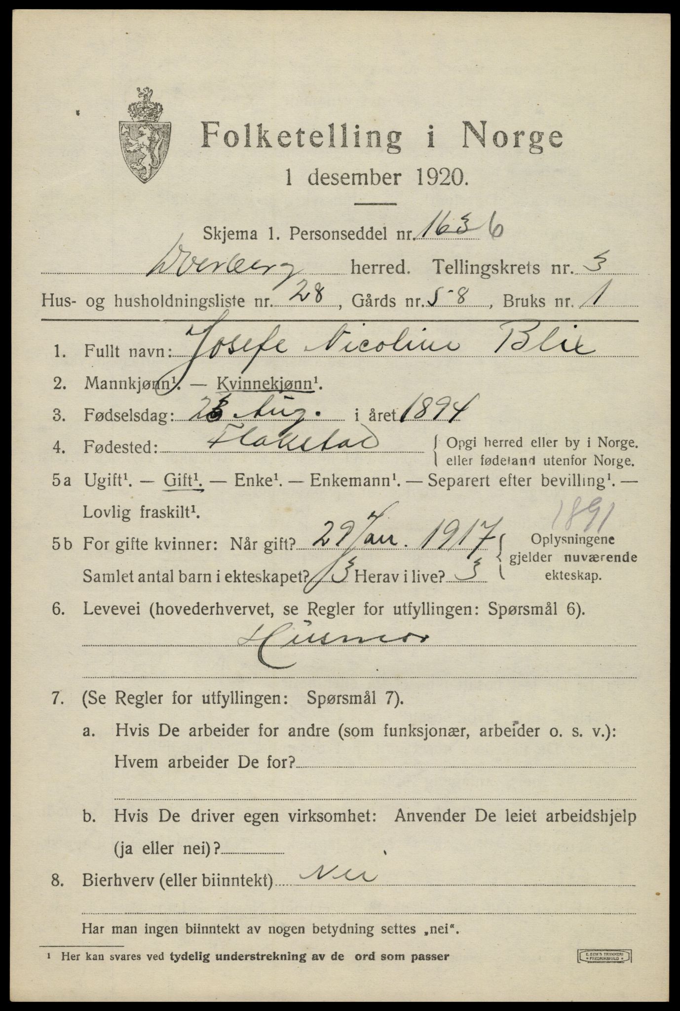 SAT, Folketelling 1920 for 1872 Dverberg herred, 1920, s. 3982
