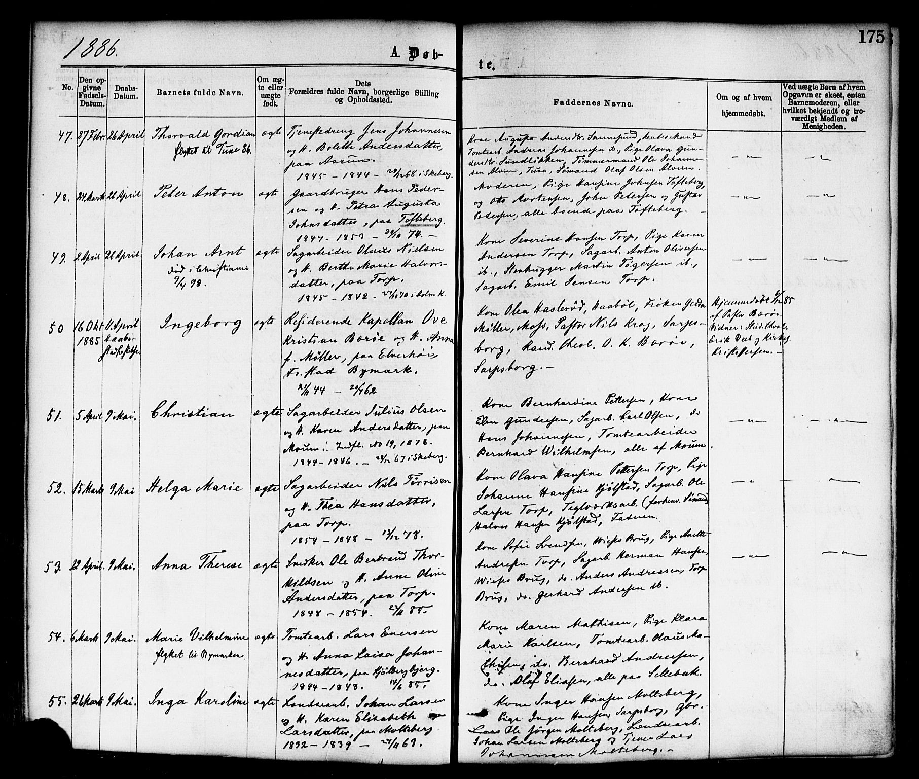 Borge prestekontor Kirkebøker, AV/SAO-A-10903/F/Fa/L0007: Ministerialbok nr. I 7, 1875-1886, s. 175