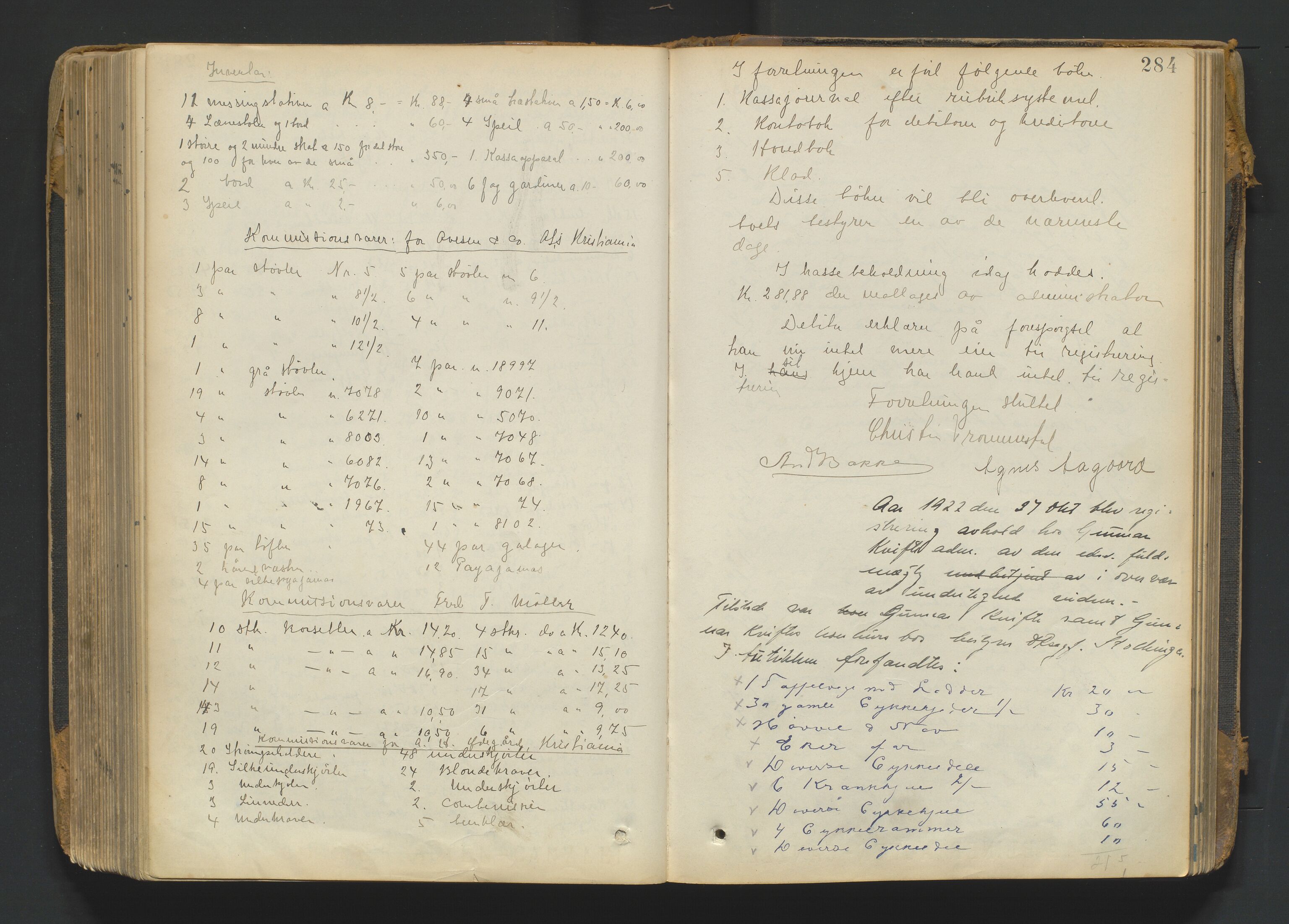 Arendal byfogd, AV/SAK-1222-0001/H/Hc/L0037: Skifteregistreringsprotokoll nr. 35, 1903-1926, s. 283b-284a