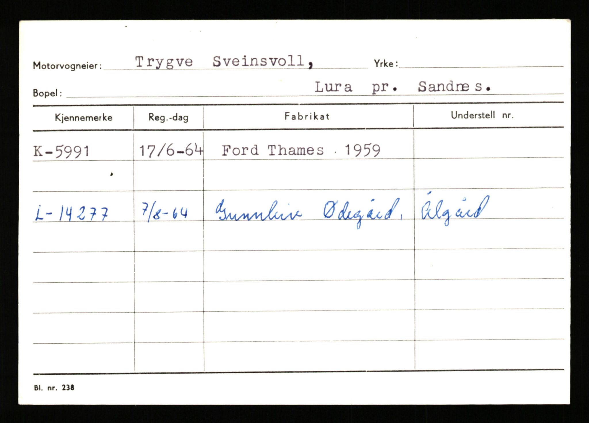 Stavanger trafikkstasjon, SAST/A-101942/0/G/L0002: Registreringsnummer: 5791 - 10405, 1930-1971, s. 109