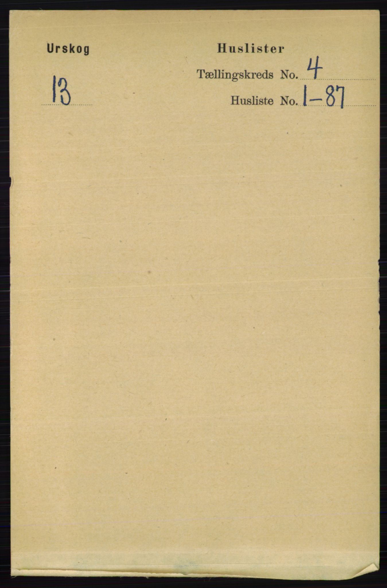 RA, Folketelling 1891 for 0224 Aurskog herred, 1891, s. 1397