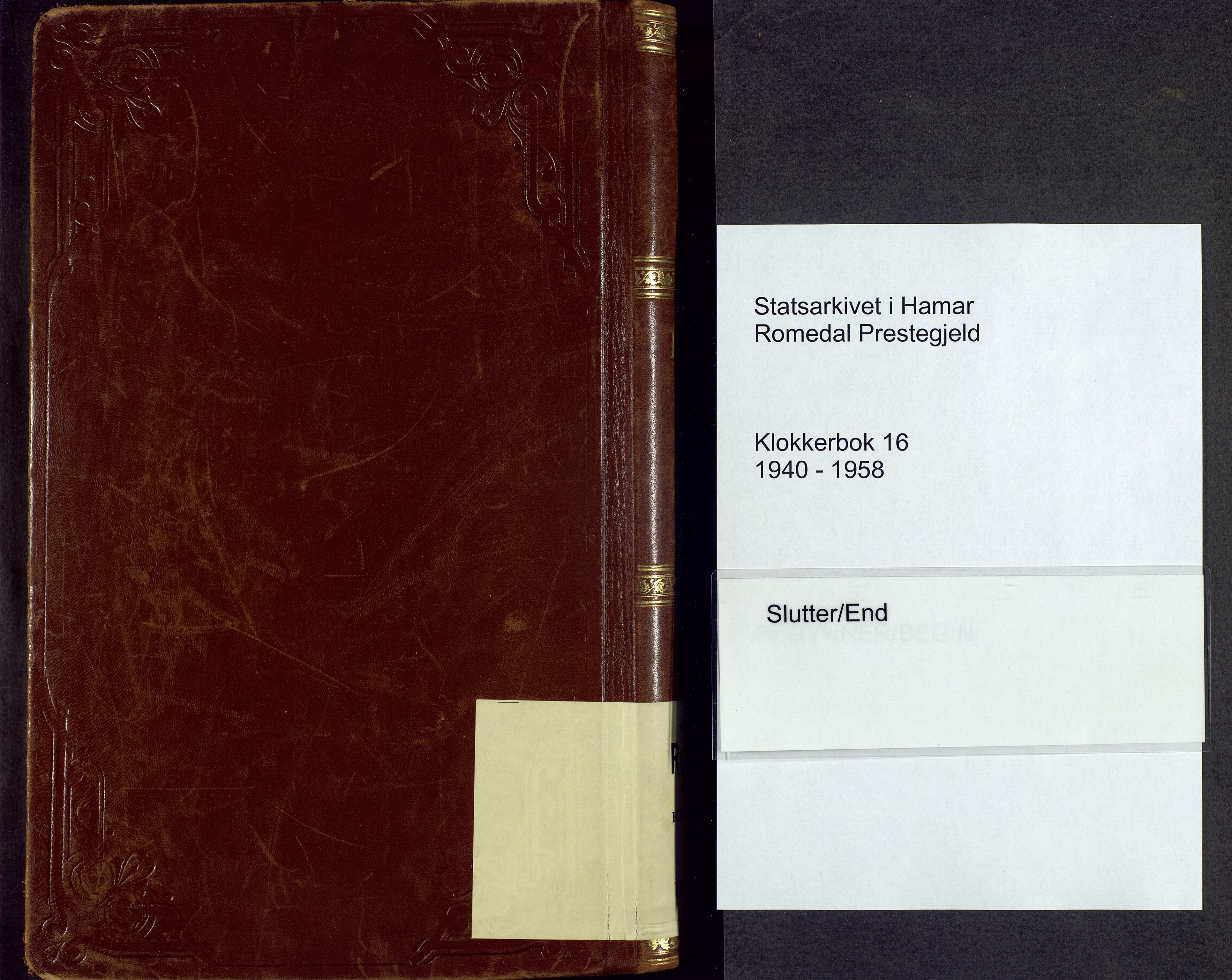 Romedal prestekontor, AV/SAH-PREST-004/L/L0016: Klokkerbok nr. 16, 1940-1958
