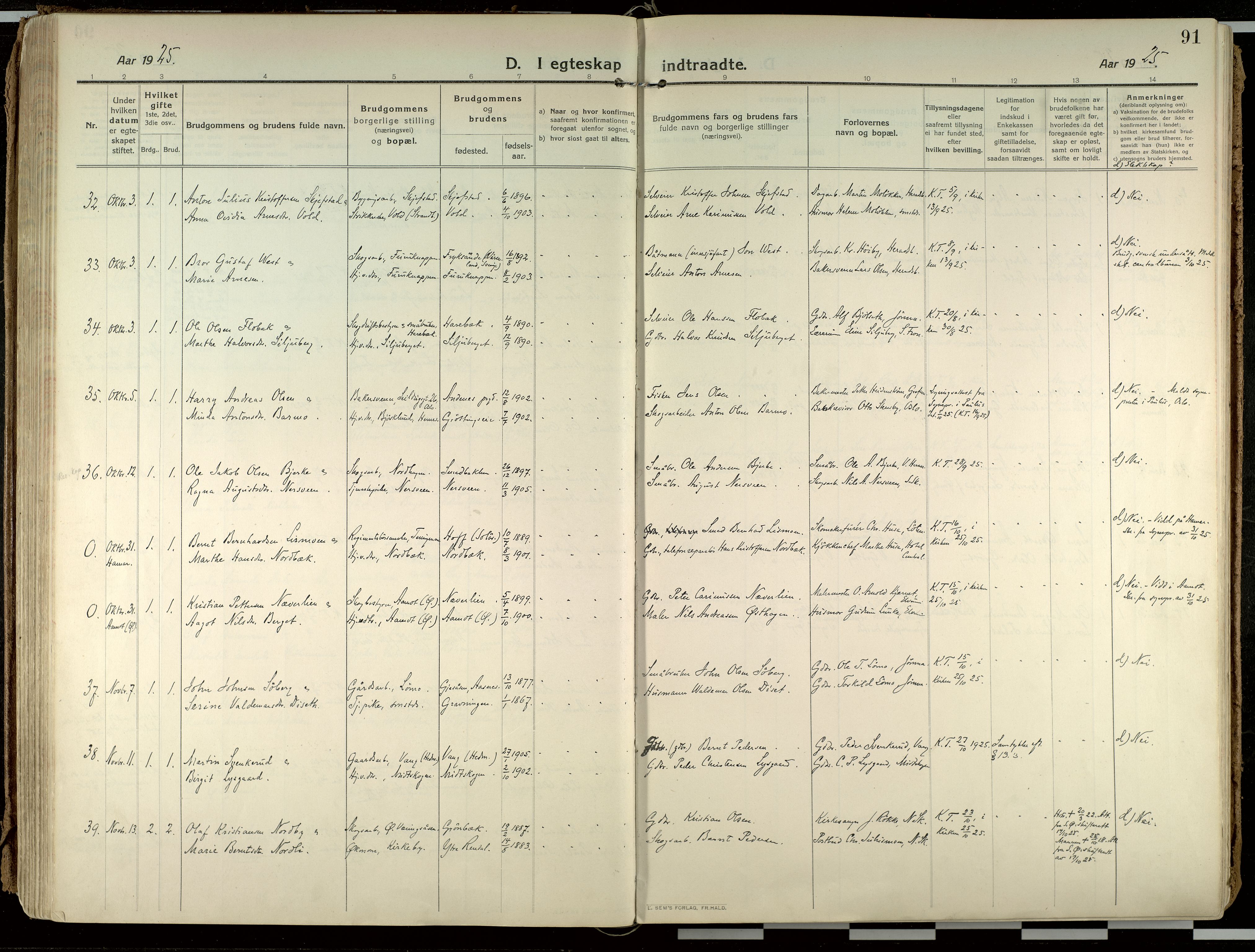 Elverum prestekontor, AV/SAH-PREST-044/H/Ha/Haa/L0021: Ministerialbok nr. 21, 1913-1928, s. 91
