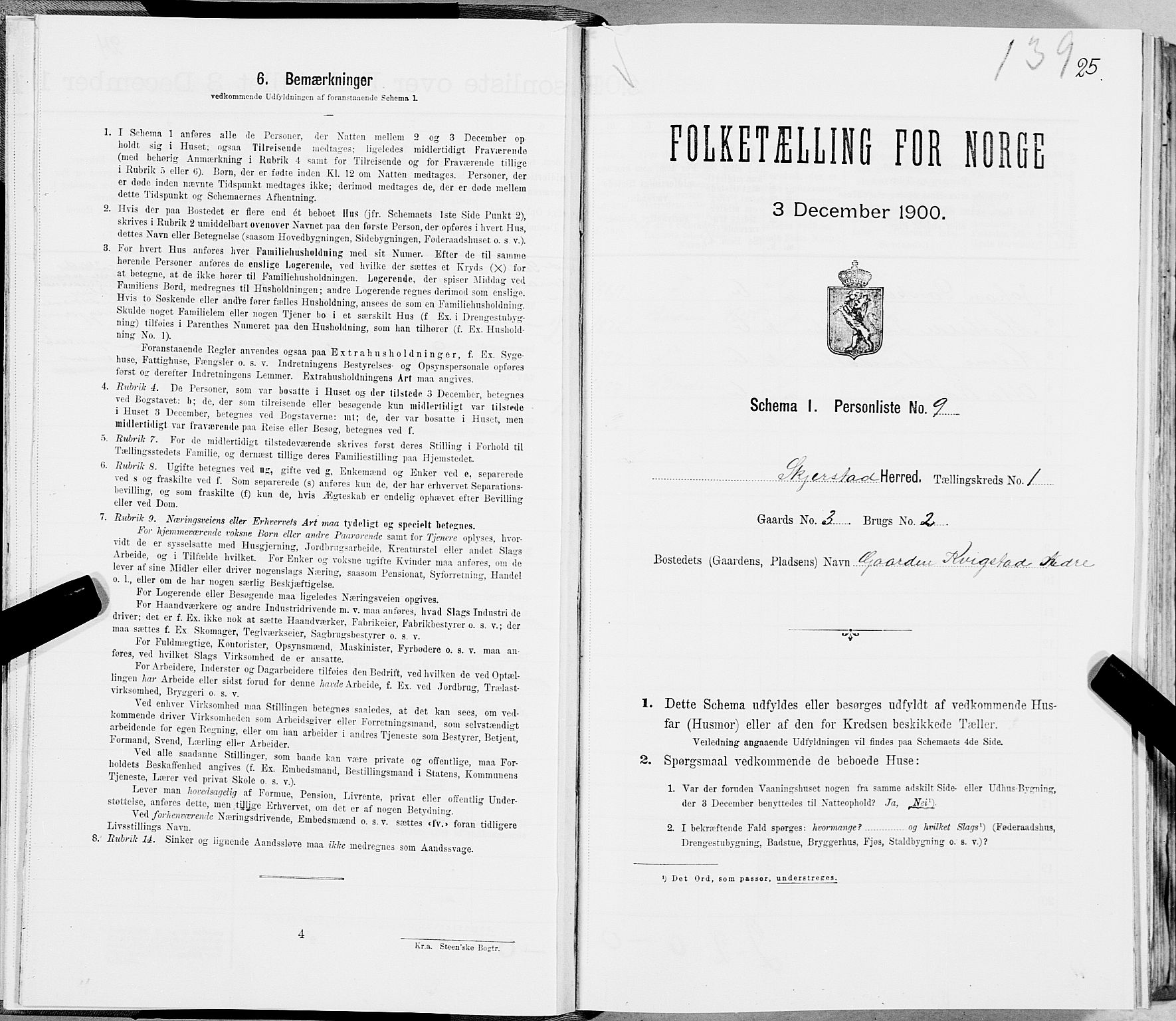 SAT, Folketelling 1900 for 1842 Skjerstad herred, 1900, s. 25