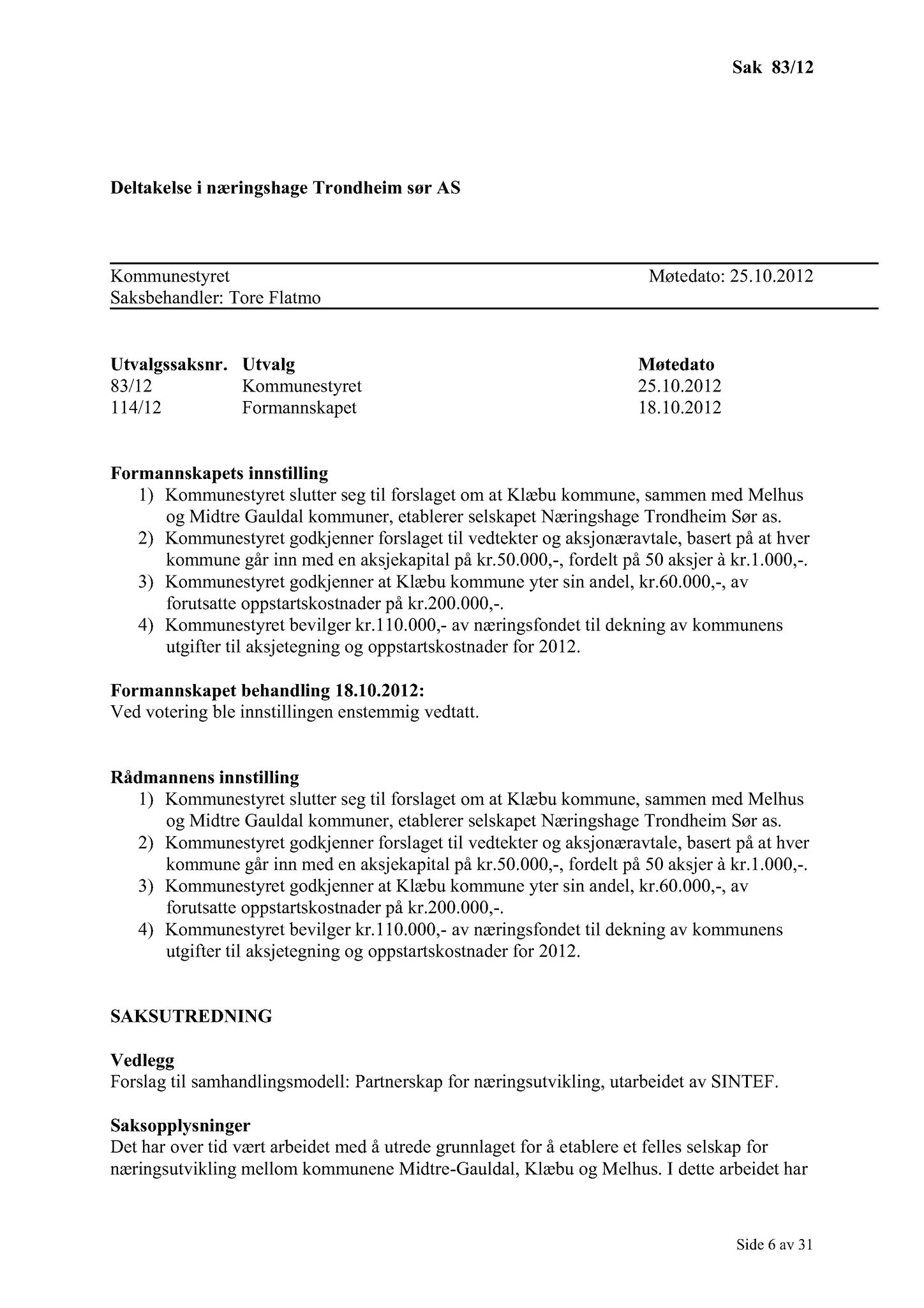 Klæbu Kommune, TRKO/KK/01-KS/L005: Kommunestyret - Møtedokumenter, 2012, s. 1728