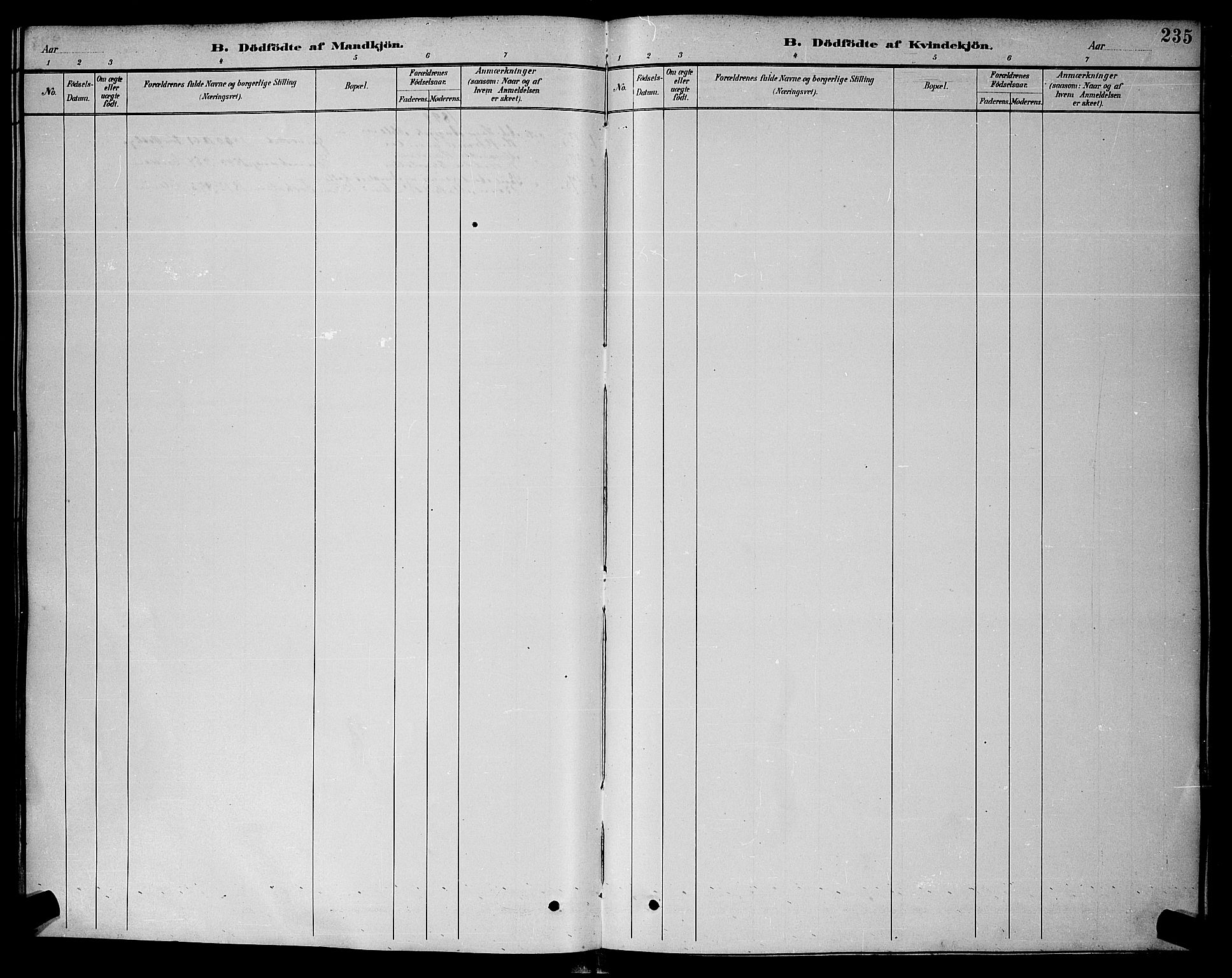 Halden prestekontor Kirkebøker, AV/SAO-A-10909/G/Ga/L0008: Klokkerbok nr. 8, 1885-1899, s. 235