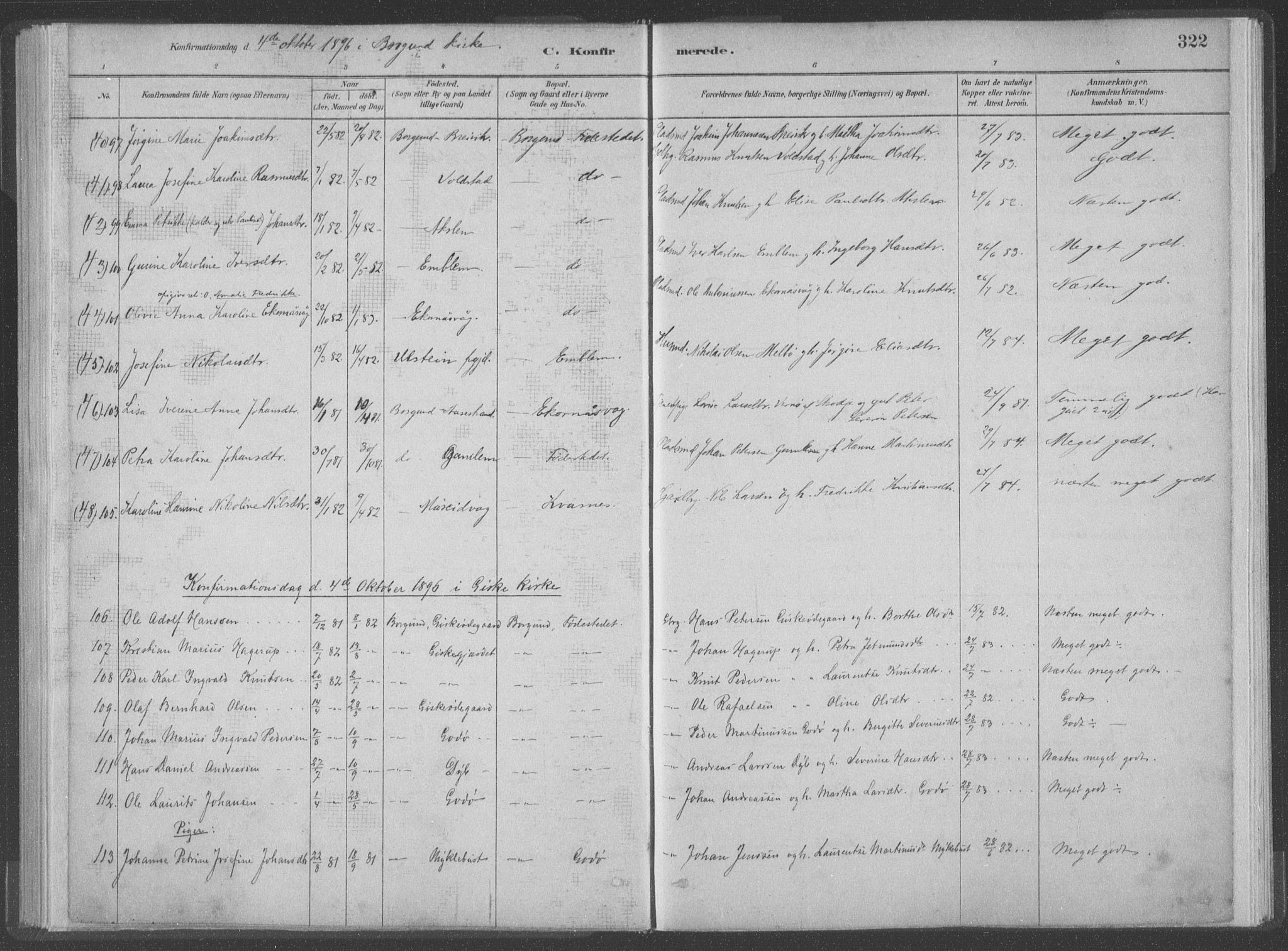 Ministerialprotokoller, klokkerbøker og fødselsregistre - Møre og Romsdal, AV/SAT-A-1454/528/L0402: Ministerialbok nr. 528A12II, 1880-1903, s. 322