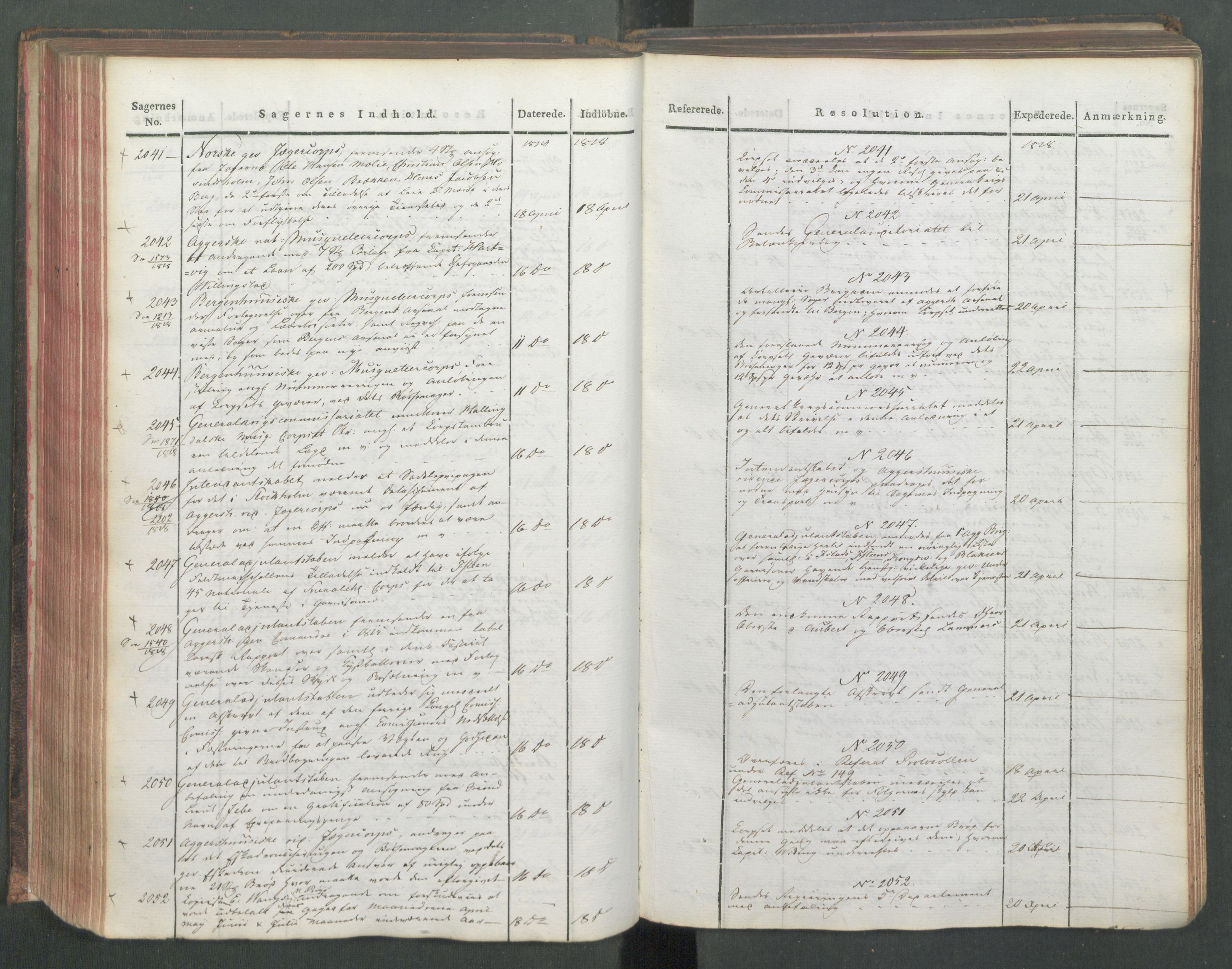 Armédepartementet, AV/RA-RAFA-3493/C/Ca/L0015: 6. Departements Journal, 1818