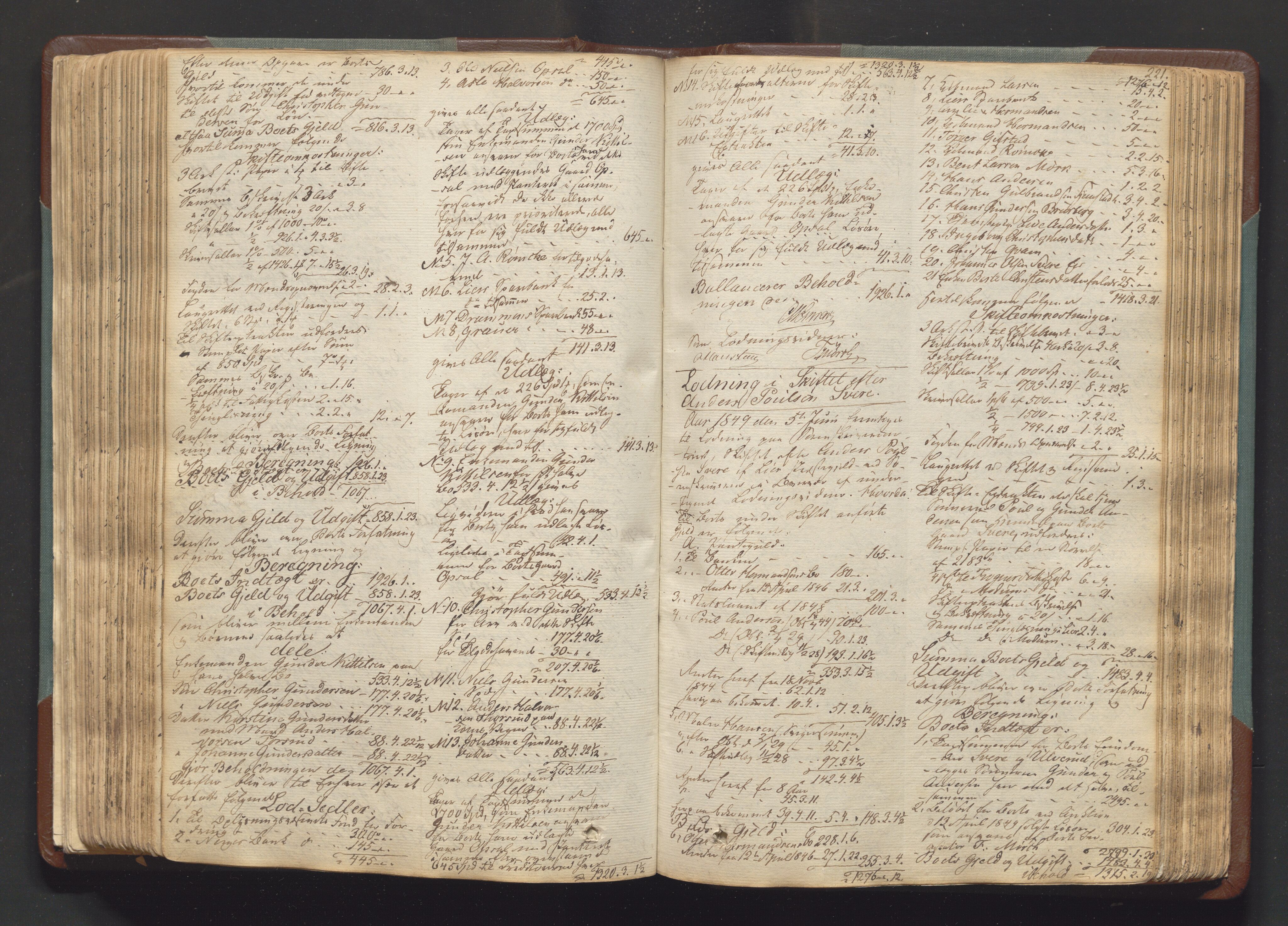 Lier, Røyken og Hurum sorenskriveri, AV/SAKO-A-89/H/He/L0001a: Skifteutlodningsprotokoll, 1836-1859, s. 220b-221a