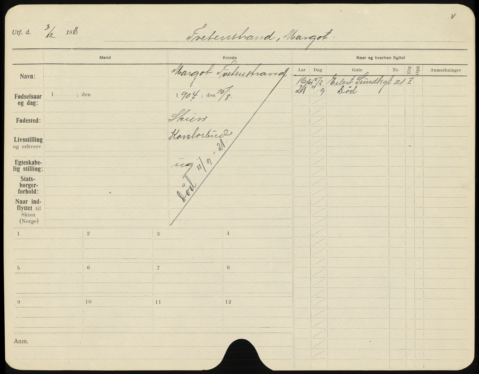 Skien folkeregister, SAKO/A-425/H/Ha/L0001: Døde, 1916-1929, s. 859