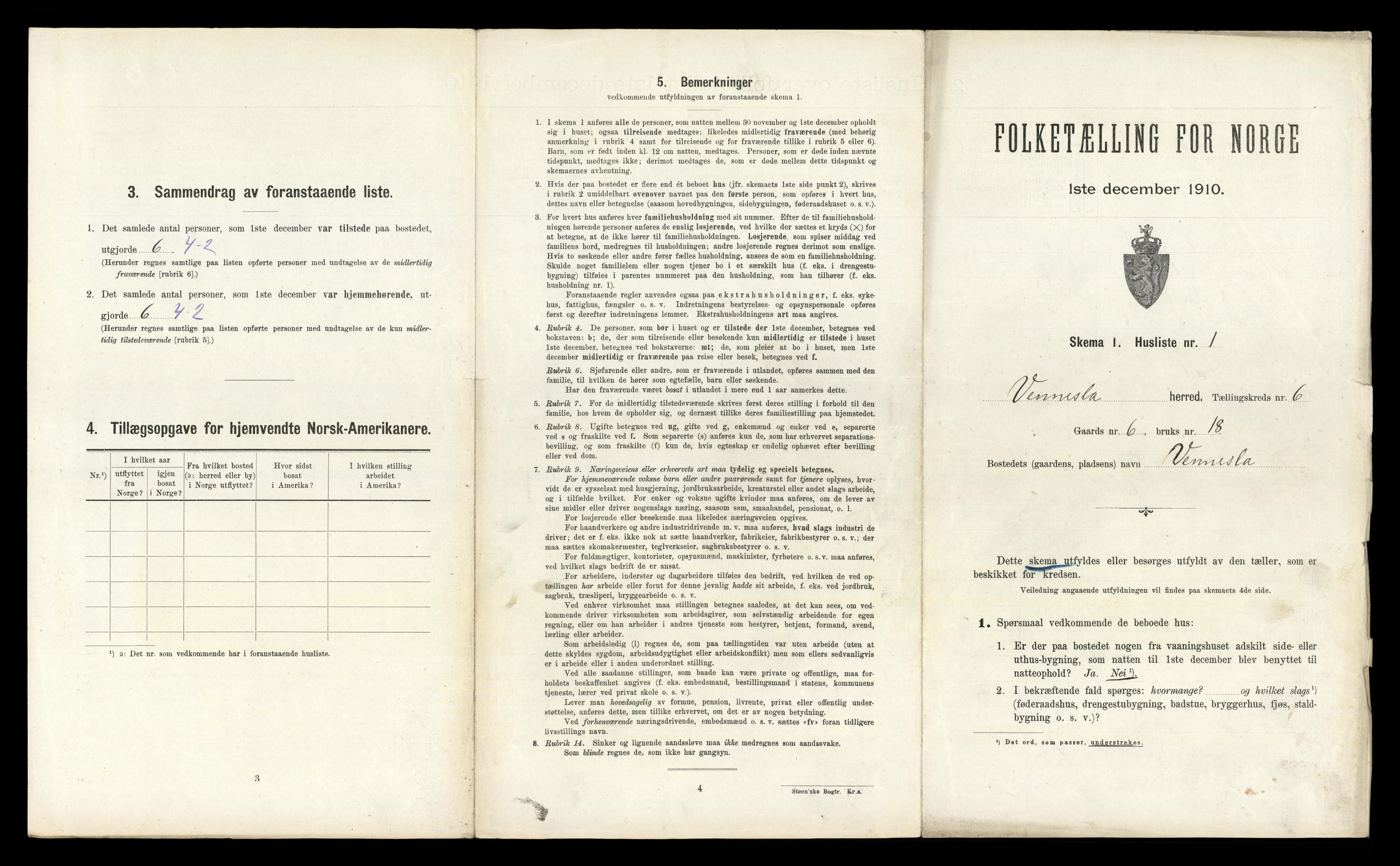 RA, Folketelling 1910 for 1014 Vennesla herred, 1910, s. 452