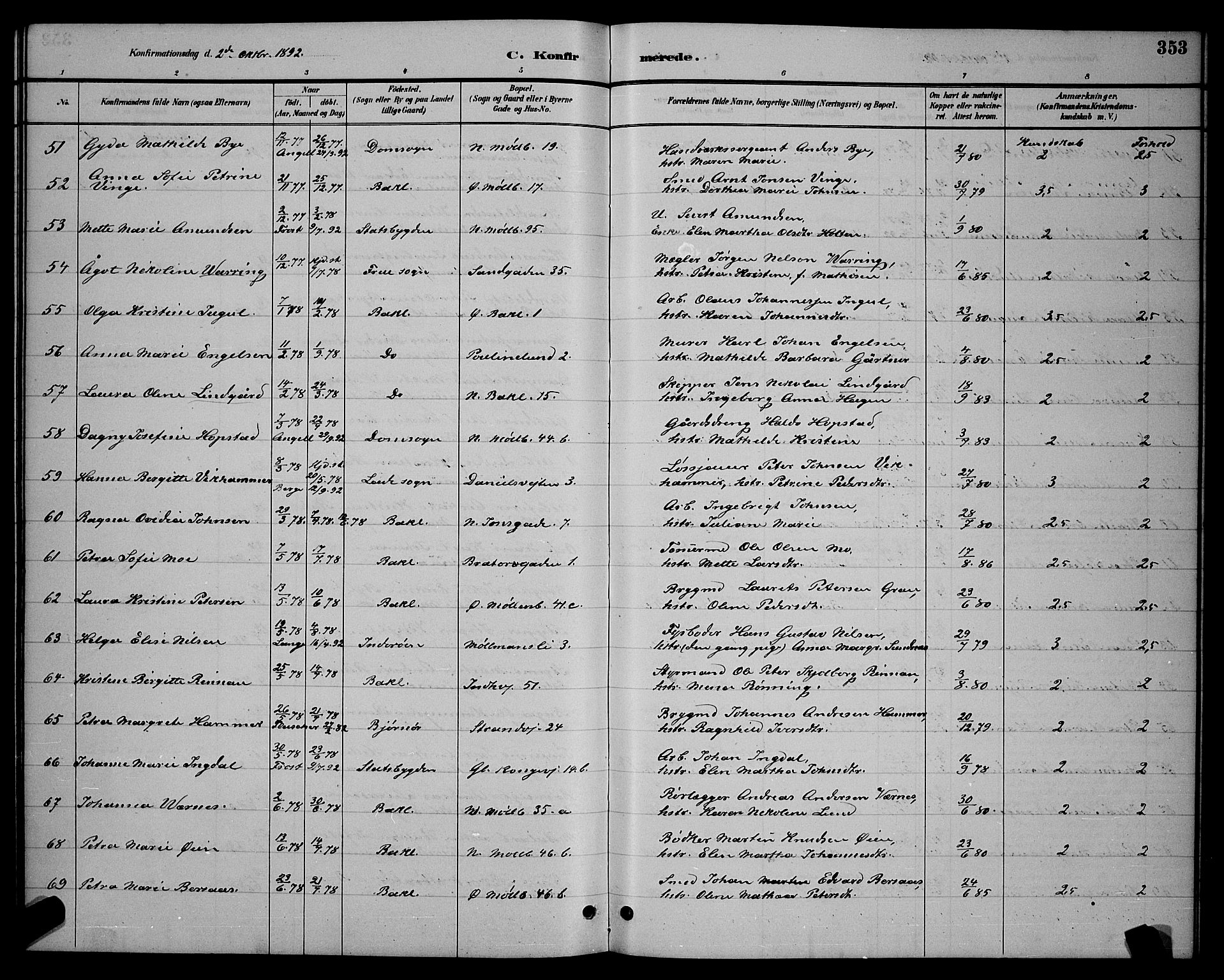 Ministerialprotokoller, klokkerbøker og fødselsregistre - Sør-Trøndelag, AV/SAT-A-1456/604/L0222: Klokkerbok nr. 604C05, 1886-1895, s. 353