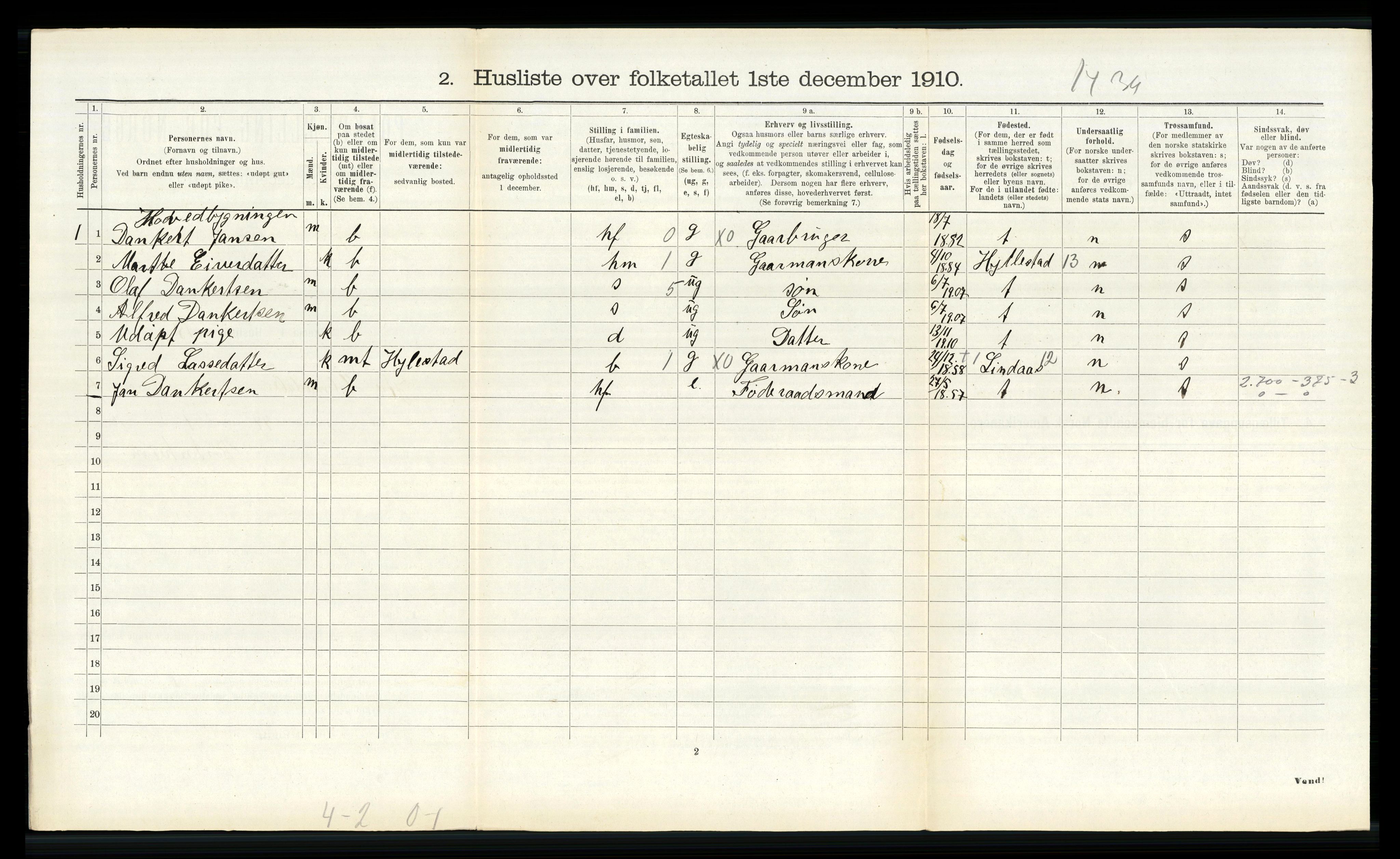 RA, Folketelling 1910 for 1429 Ytre Holmedal herred, 1910, s. 579