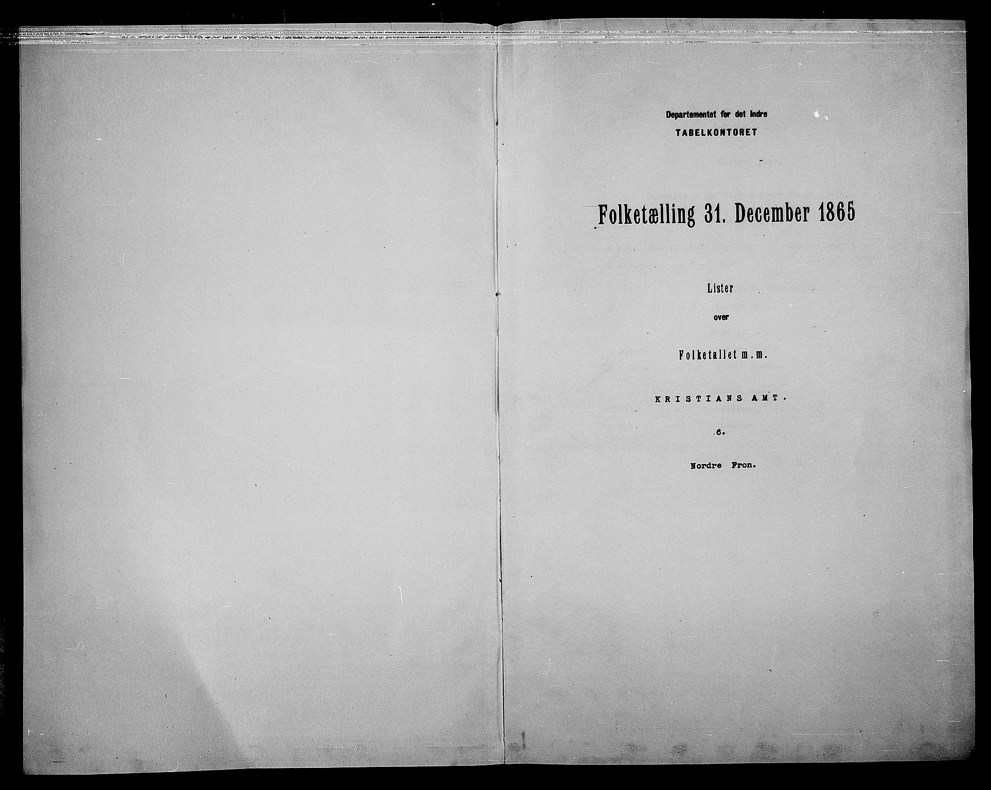 RA, Folketelling 1865 for 0518P Nord-Fron prestegjeld, 1865, s. 3