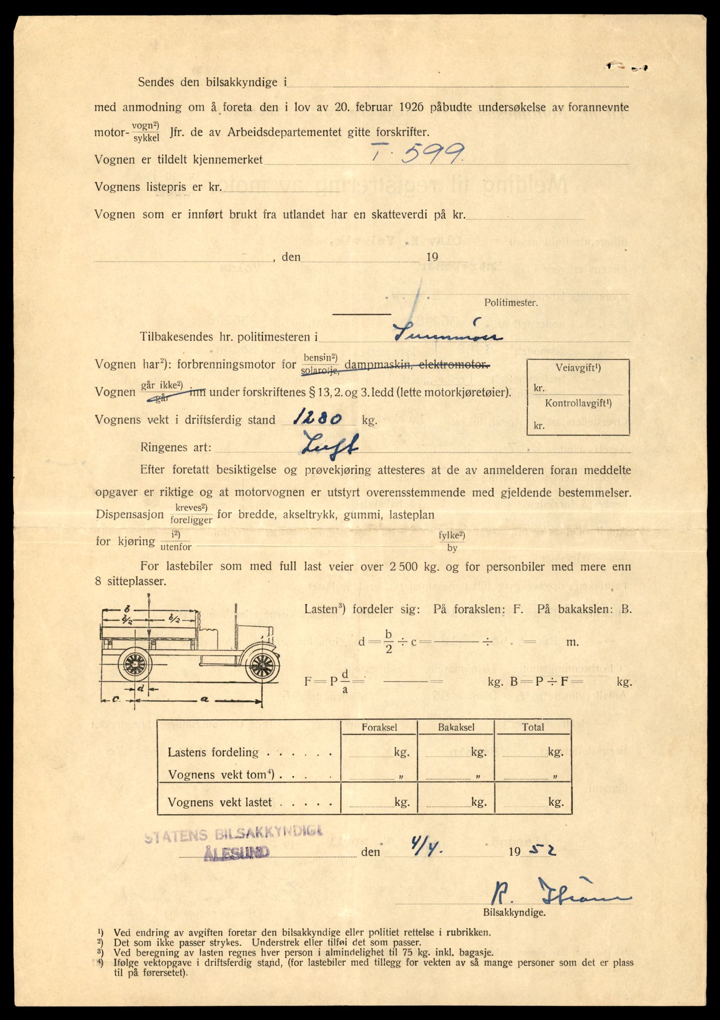 Møre og Romsdal vegkontor - Ålesund trafikkstasjon, SAT/A-4099/F/Fe/L0006: Registreringskort for kjøretøy T 547 - T 650, 1927-1998, s. 1640