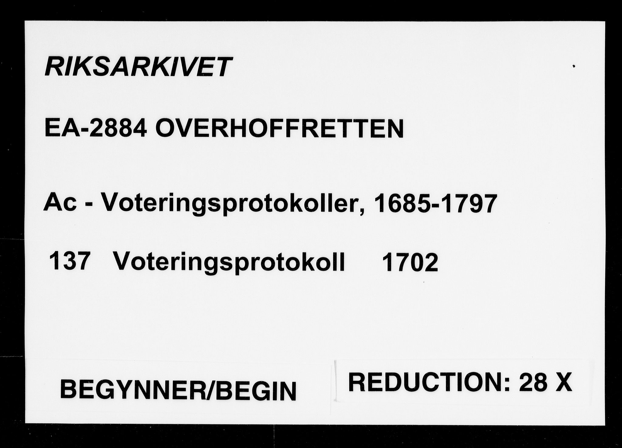 Overhoffretten 1667-1797, RA/EA-2884/Ac/L0137: Voteringsprotokoll, 1702