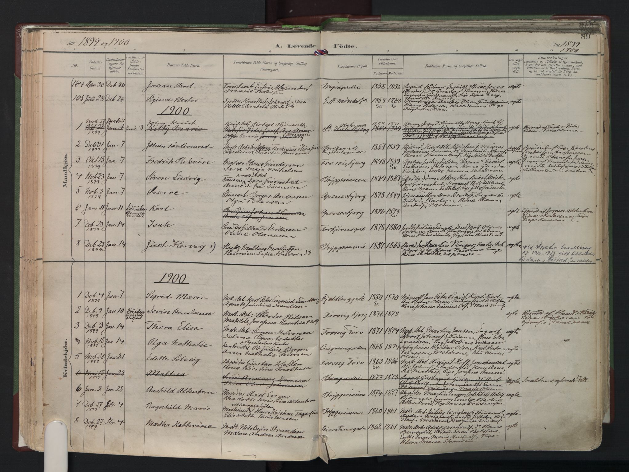 Fredrikstad domkirkes prestekontor Kirkebøker, AV/SAO-A-10906/F/Fa/L0006: Ministerialbok nr. 6, 1894-1914, s. 89