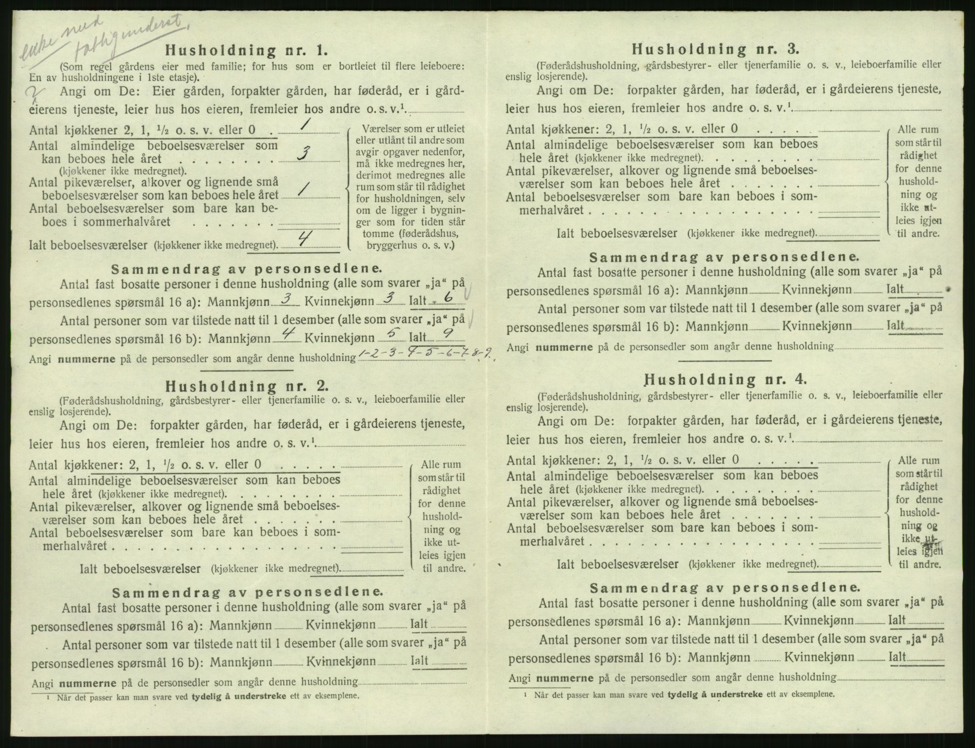 SAK, Folketelling 1920 for 1029 Sør-Audnedal herred, 1920, s. 1462