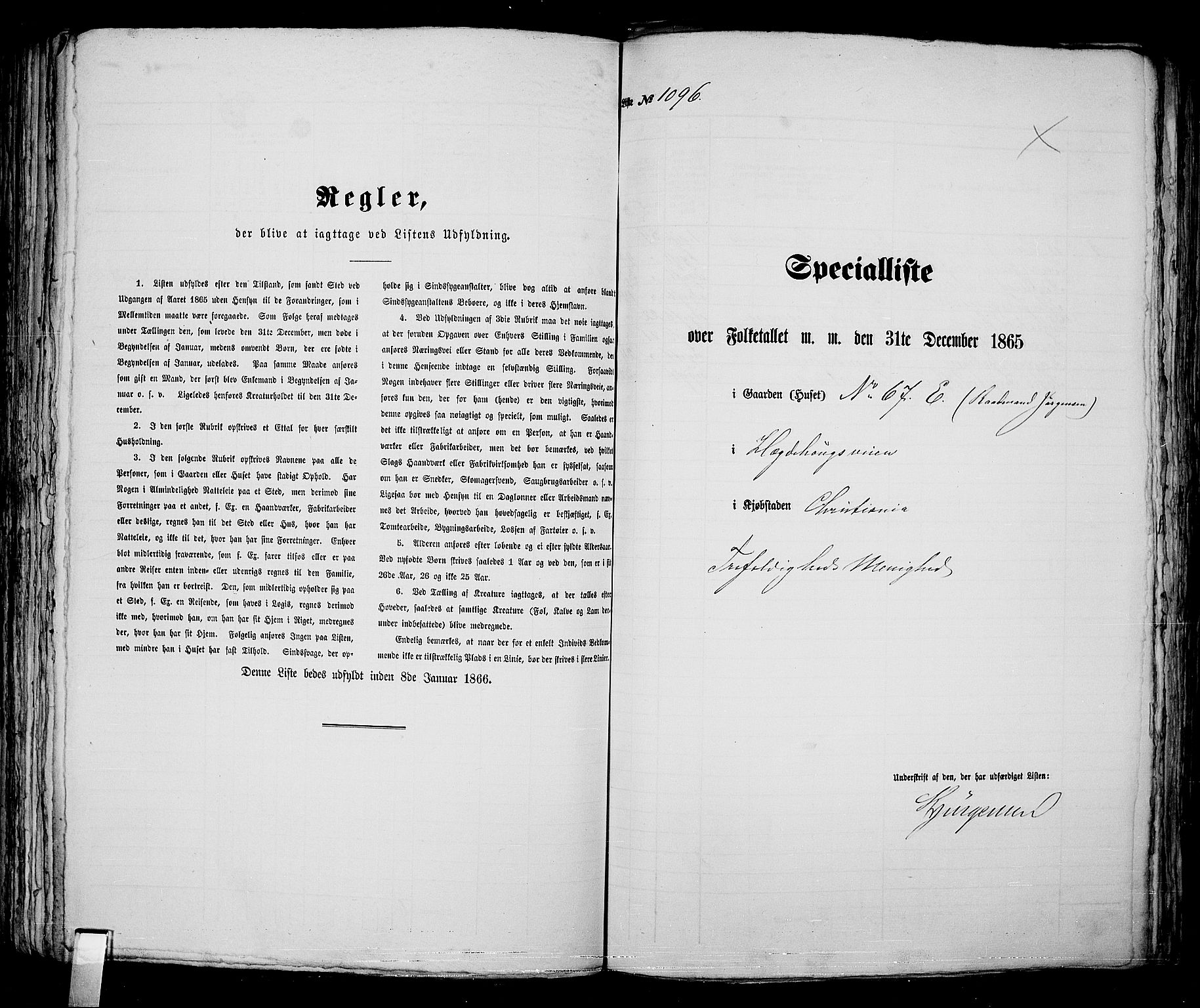 RA, Folketelling 1865 for 0301 Kristiania kjøpstad, 1865, s. 2476