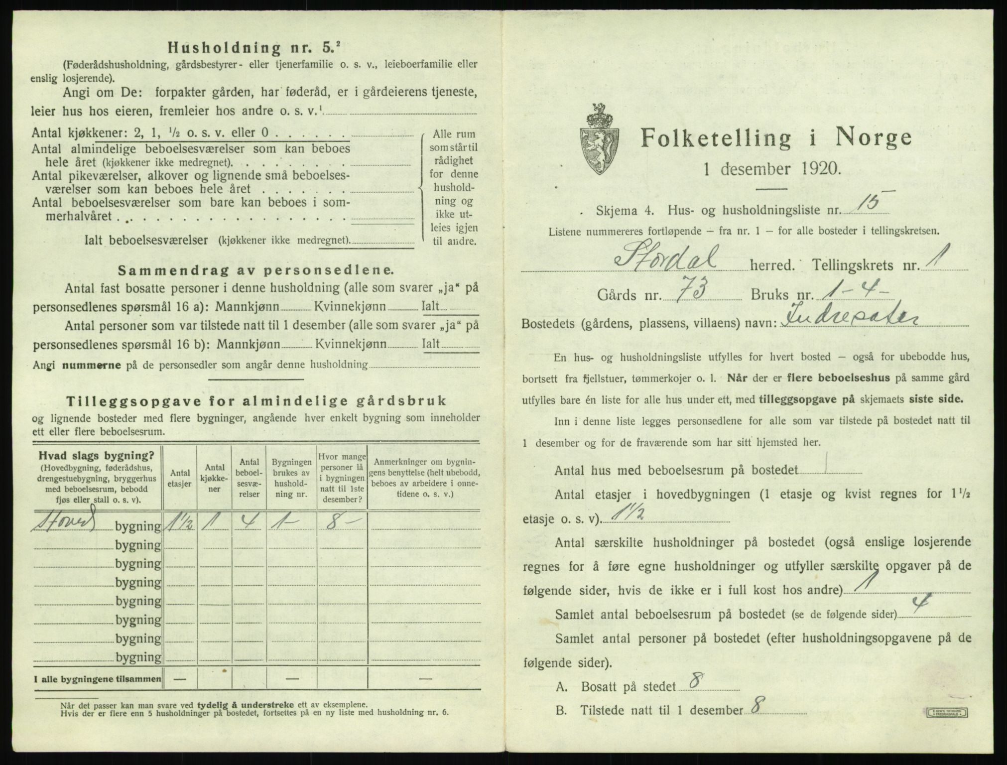 SAT, Folketelling 1920 for 1526 Stordal herred, 1920, s. 64