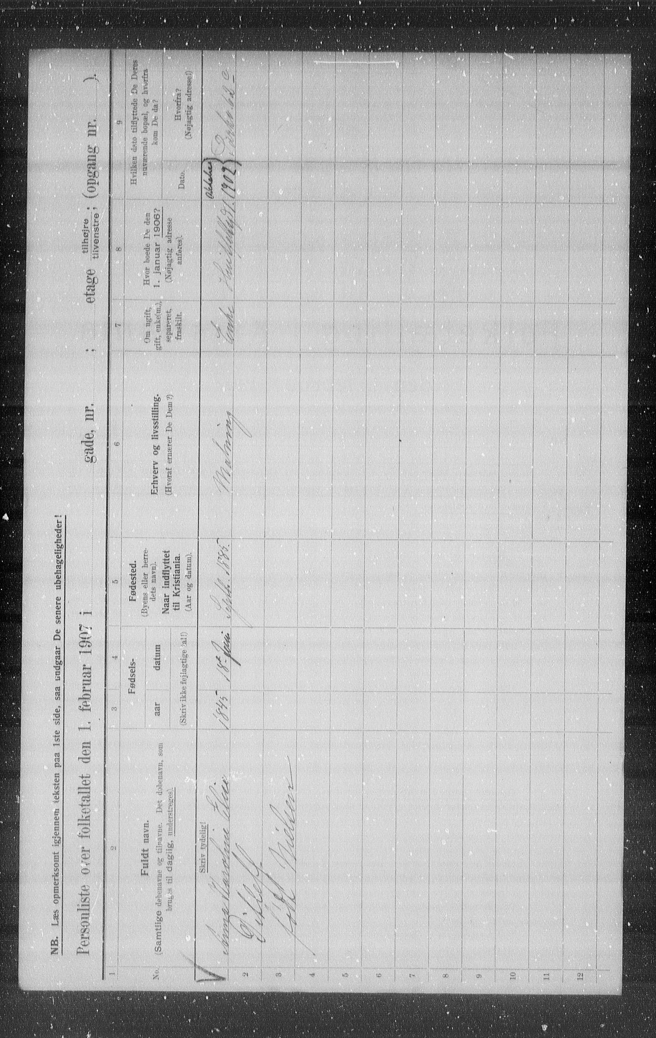 OBA, Kommunal folketelling 1.2.1907 for Kristiania kjøpstad, 1907, s. 21330