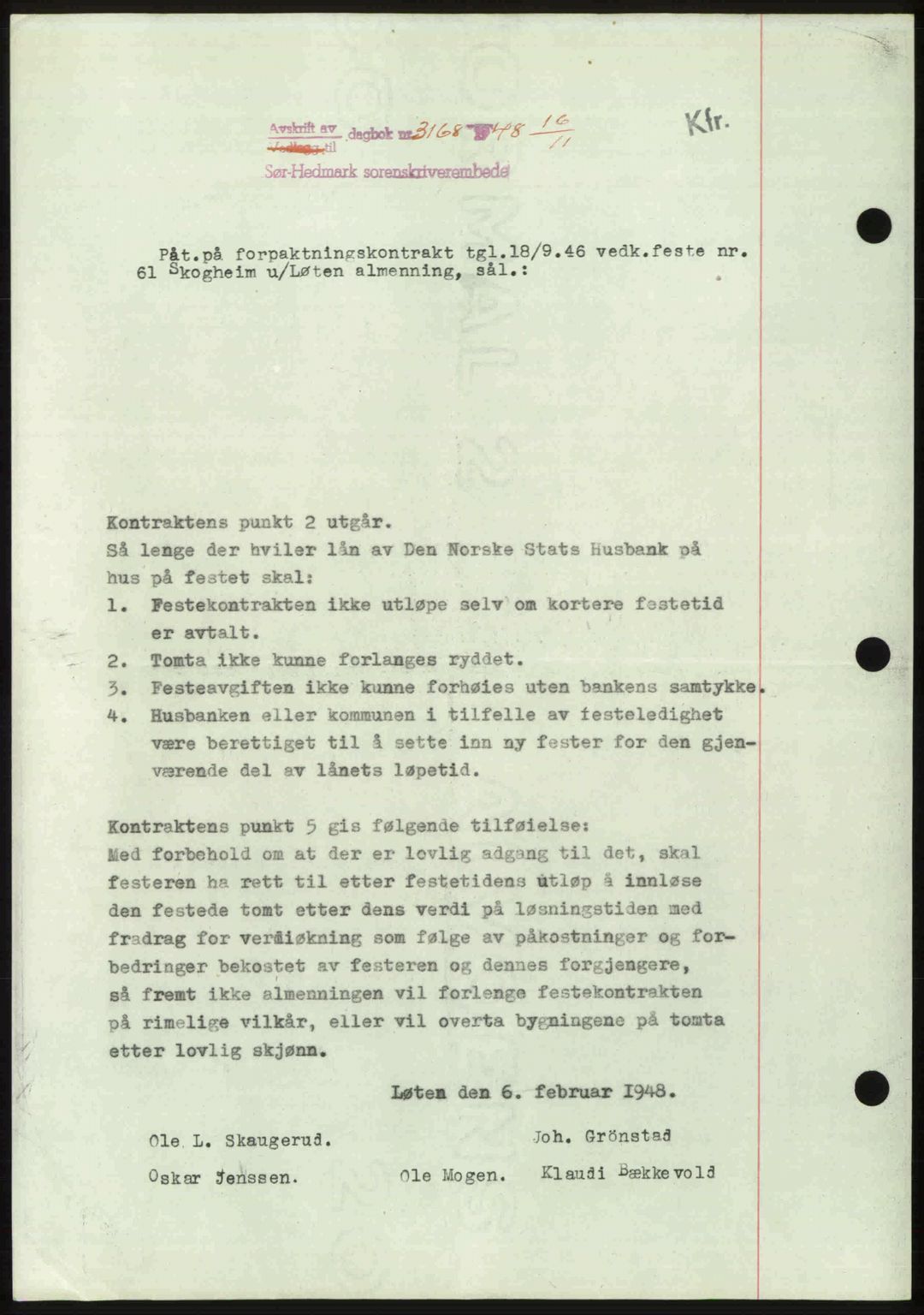 Sør-Hedmark sorenskriveri, SAH/TING-014/H/Hb/Hbd/L0018: Pantebok nr. 18, 1948-1949, Dagboknr: 3168/1948