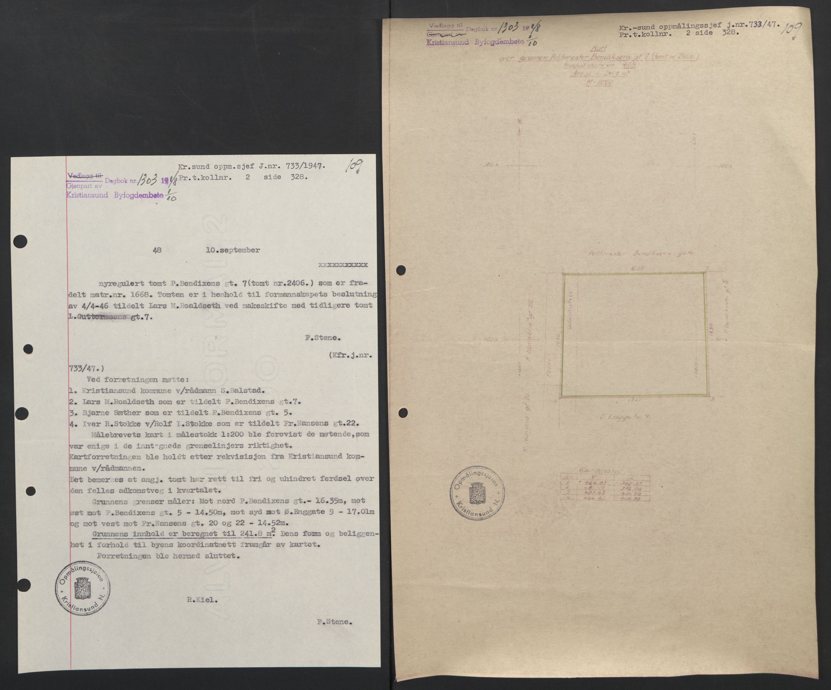 Kristiansund byfogd, AV/SAT-A-4587/A/27: Pantebok nr. 42, 1947-1950, Dagboknr: 1303/1948