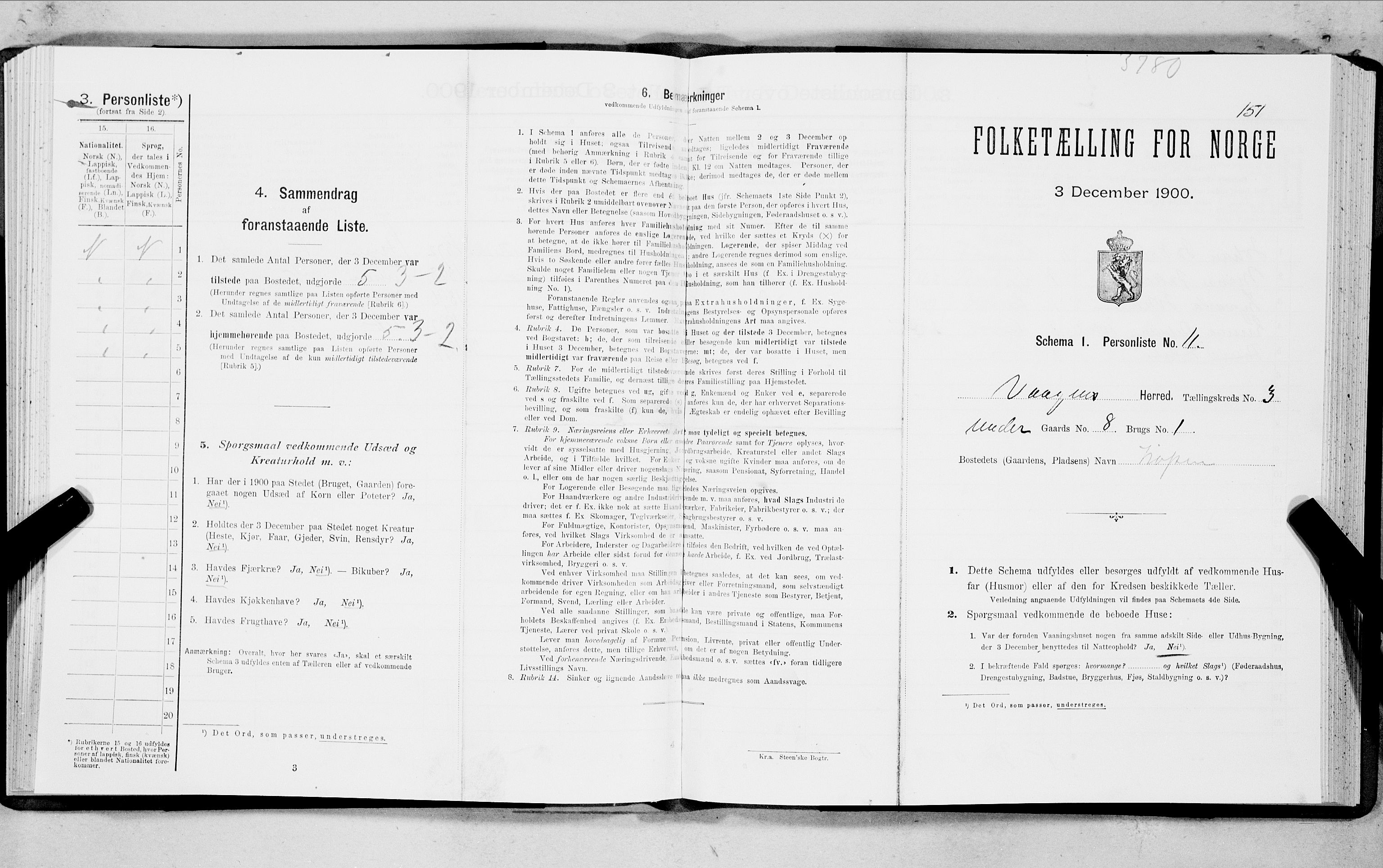 SAT, Folketelling 1900 for 1865 Vågan herred, 1900, s. 152