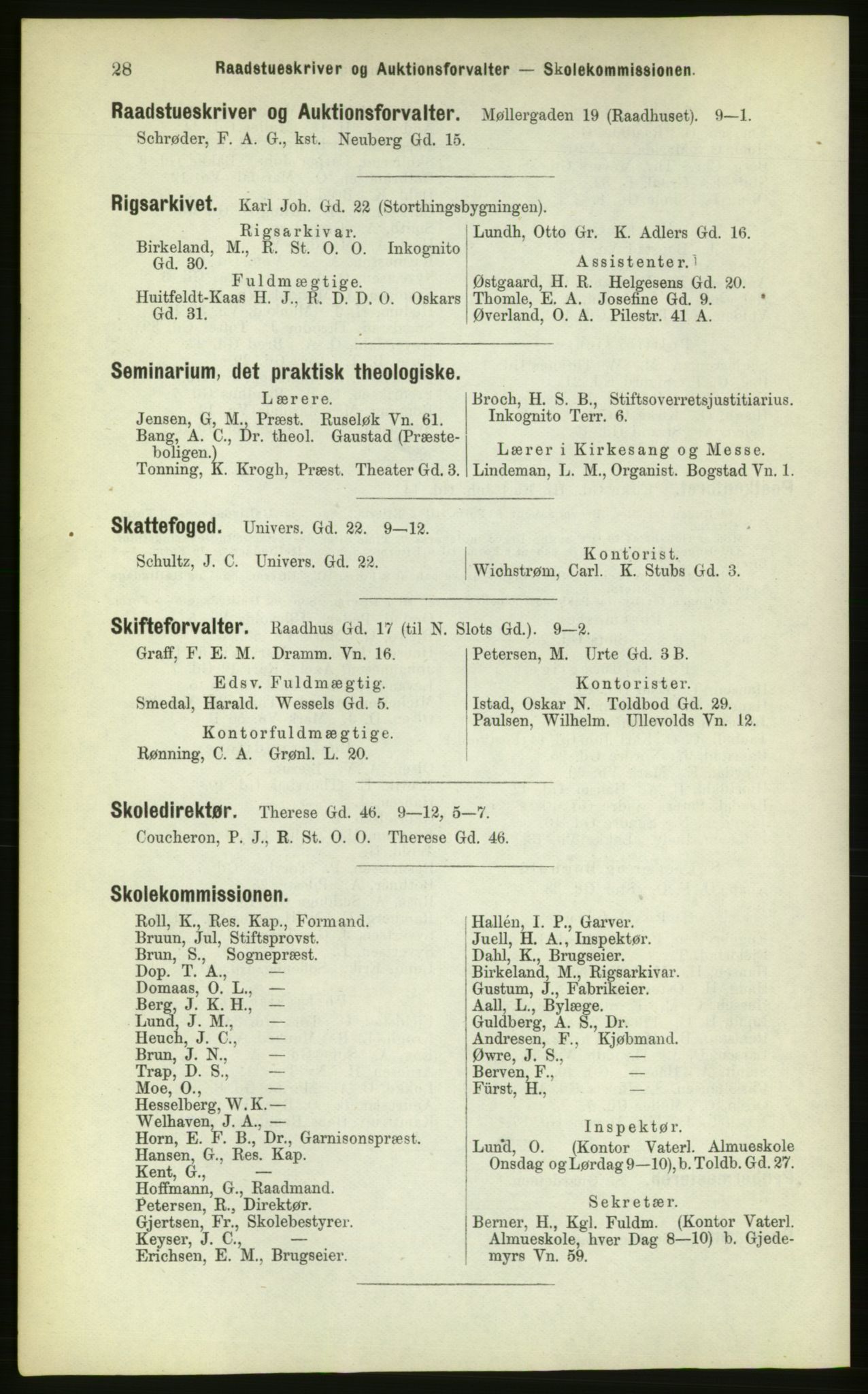 Kristiania/Oslo adressebok, PUBL/-, 1883, s. 28