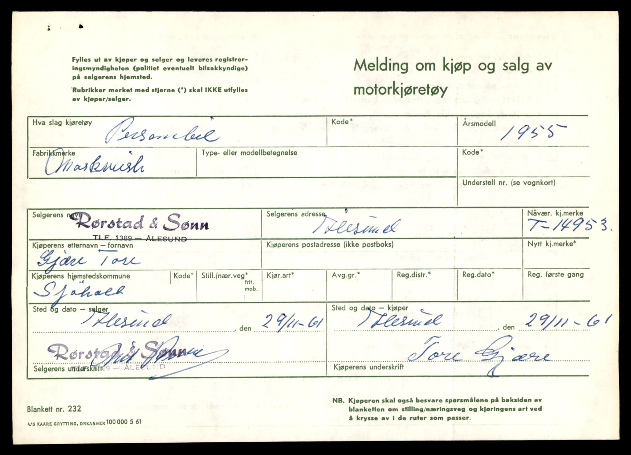 Møre og Romsdal vegkontor - Ålesund trafikkstasjon, AV/SAT-A-4099/F/Fe/L0049: Registreringskort for kjøretøy T 14864 - T 18613, 1927-1998, s. 2047