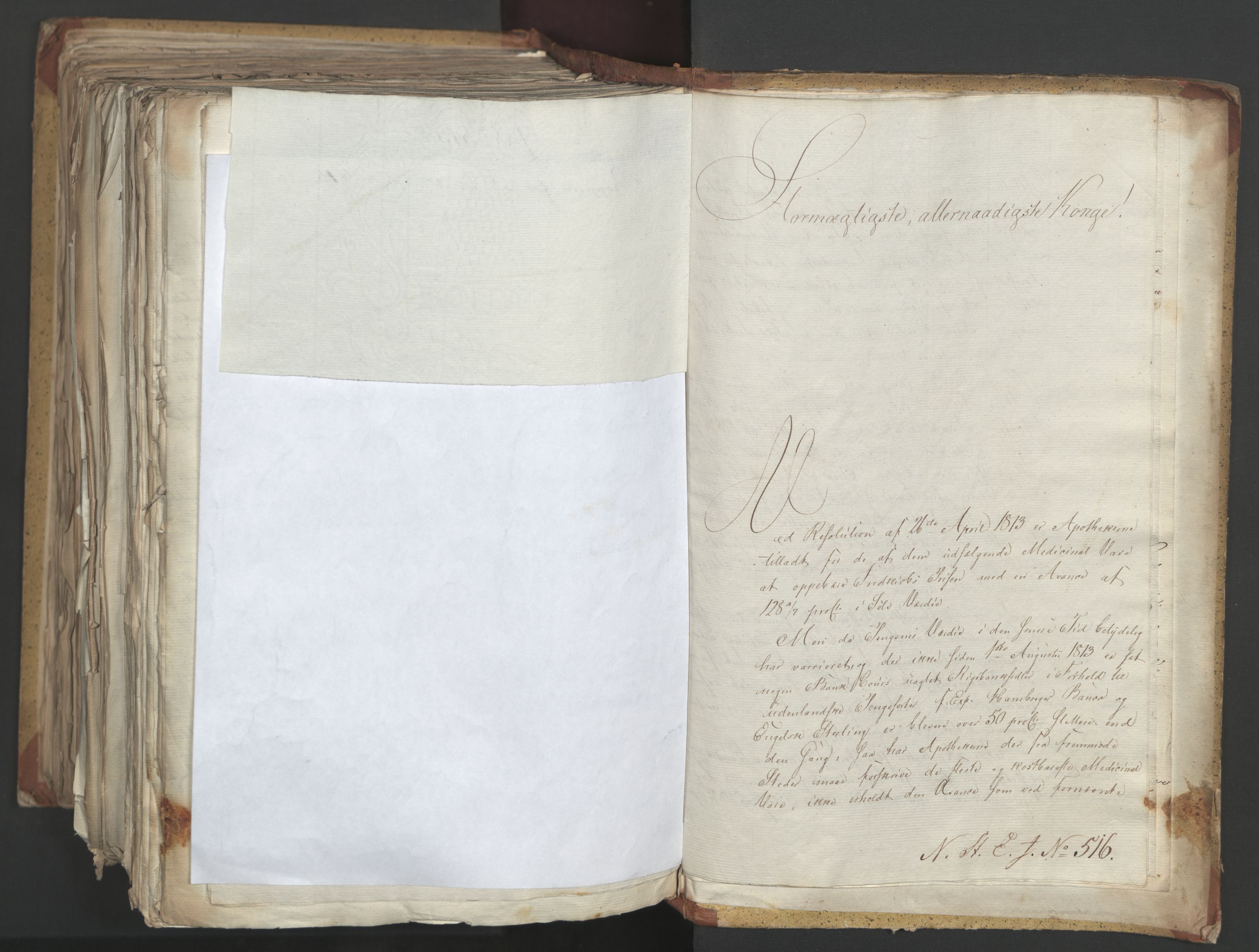 Statsrådsavdelingen i Stockholm, AV/RA-S-1003/D/Da/L0002: Regjeringsinnstillinger nr. 263-518, 1815, s. 563