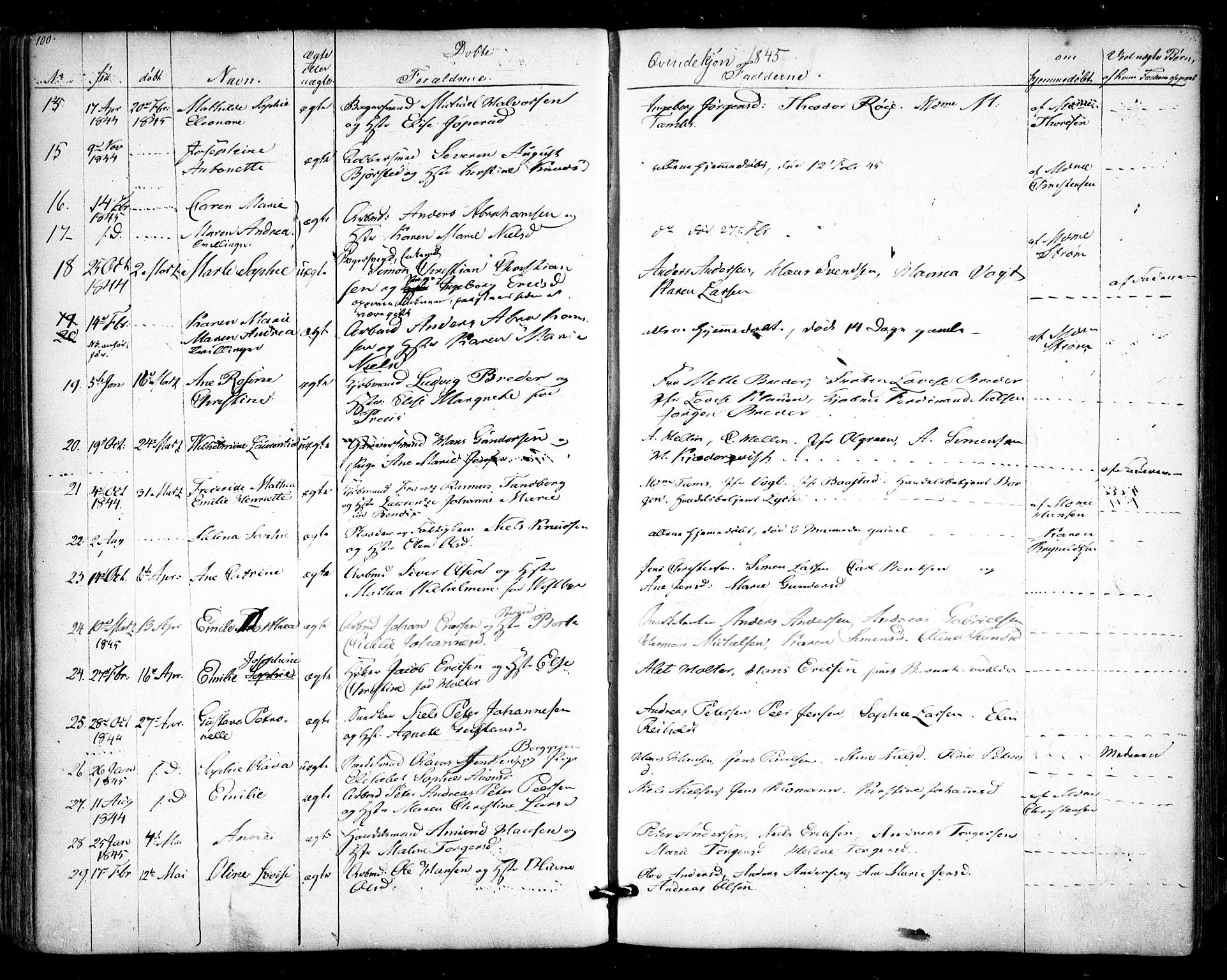 Halden prestekontor Kirkebøker, AV/SAO-A-10909/F/Fa/L0006: Ministerialbok nr. I 6, 1845-1856, s. 100