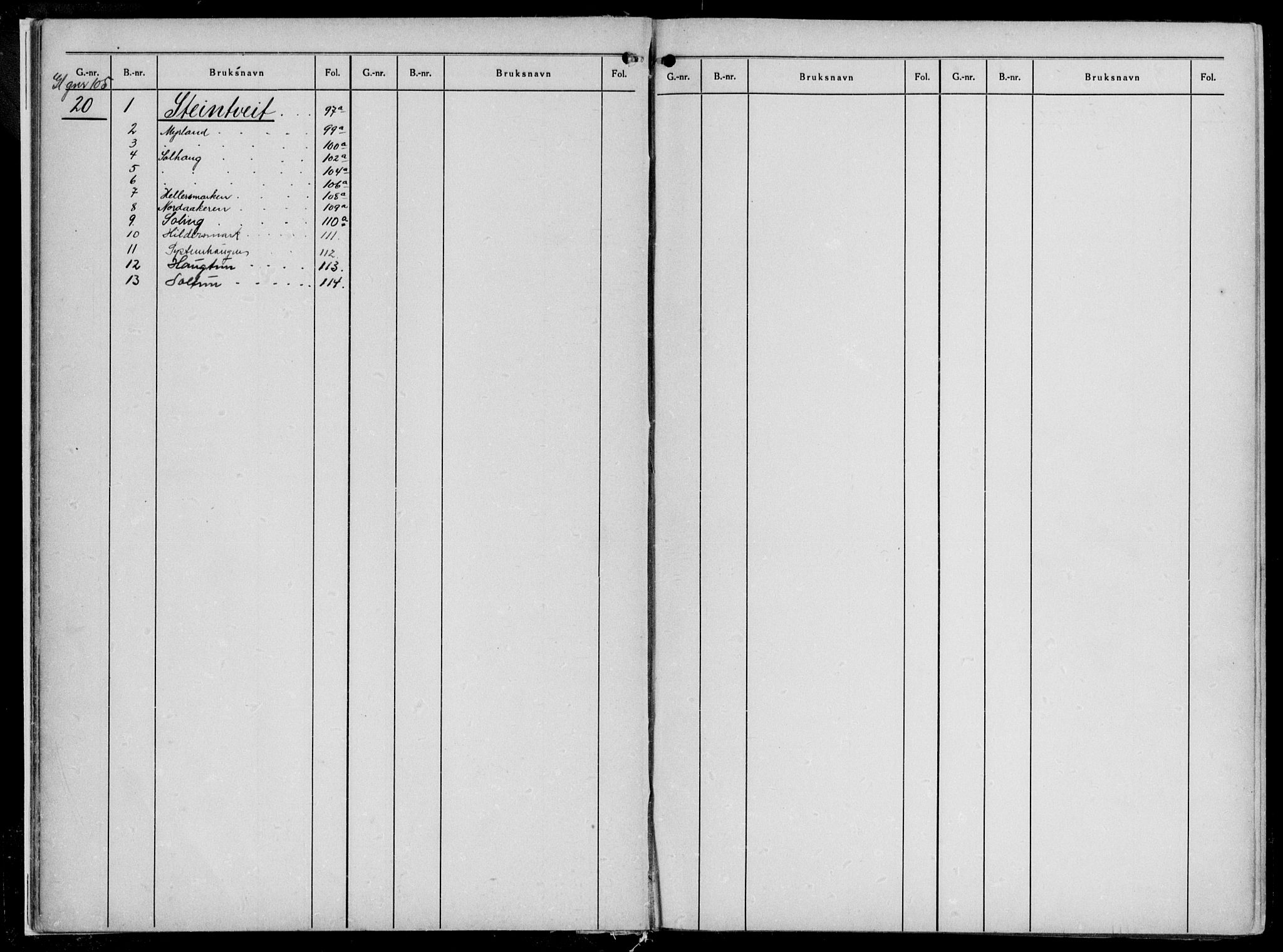 Midhordland sorenskriveri, SAB/A-3001/1/G/Ga/Gab/L0032a: Panteregister nr. II.A.b.32a