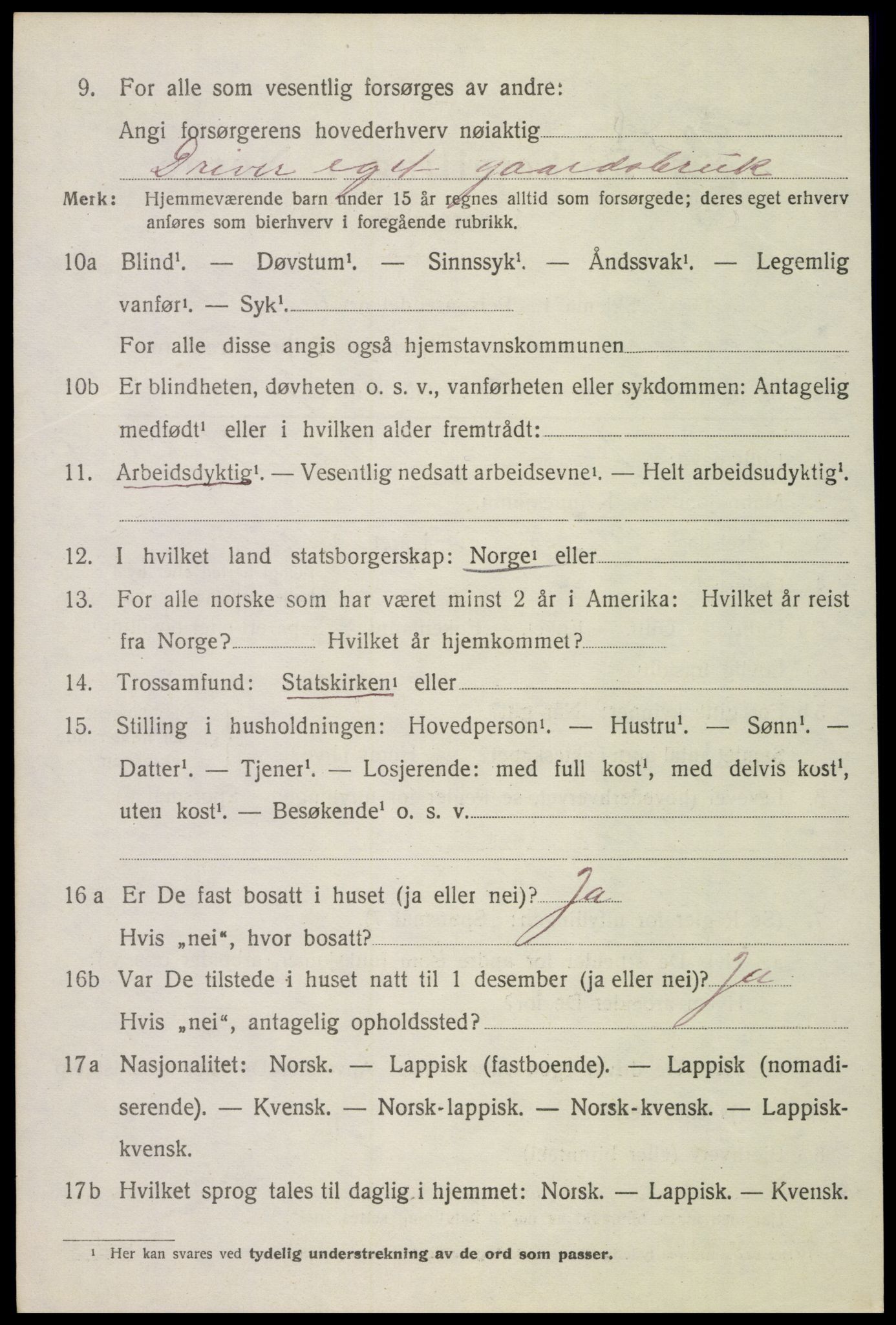 SAT, Folketelling 1920 for 1870 Sortland herred, 1920, s. 6651