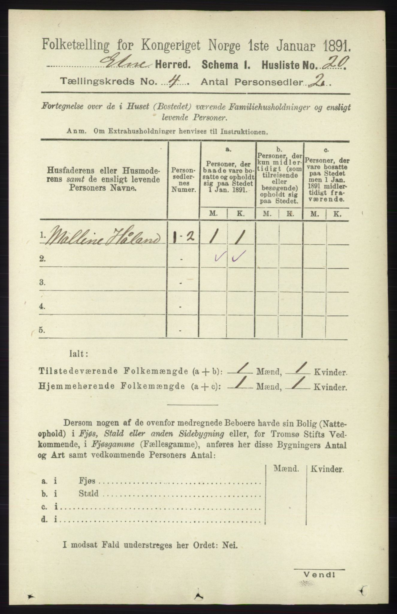 RA, Folketelling 1891 for 1211 Etne herred, 1891, s. 850