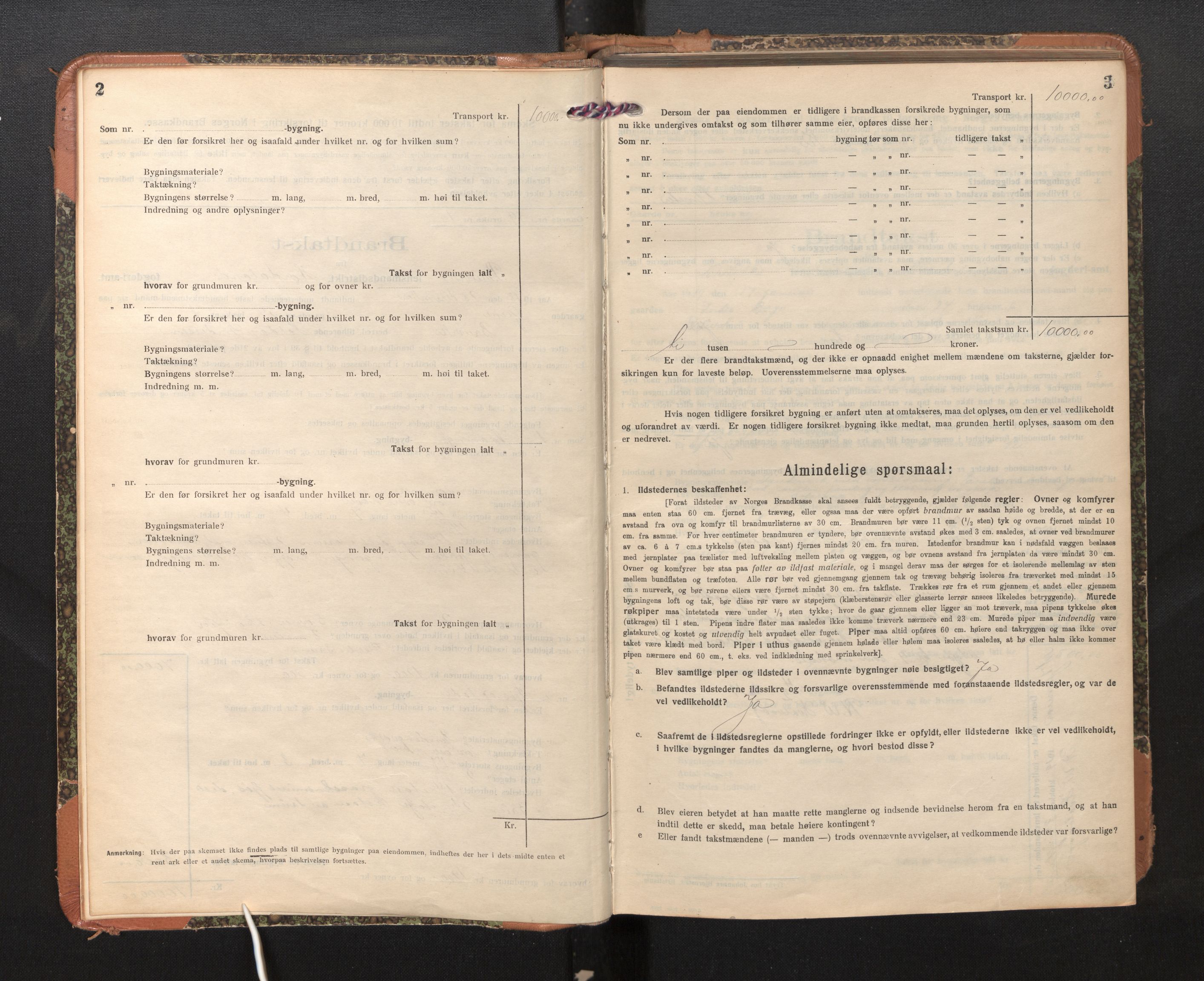 Lensmannen i Bruvik, SAB/A-31301/0012/L0009: Branntakstprotokoll, skjematakst, 1918-1925, s. 2-3