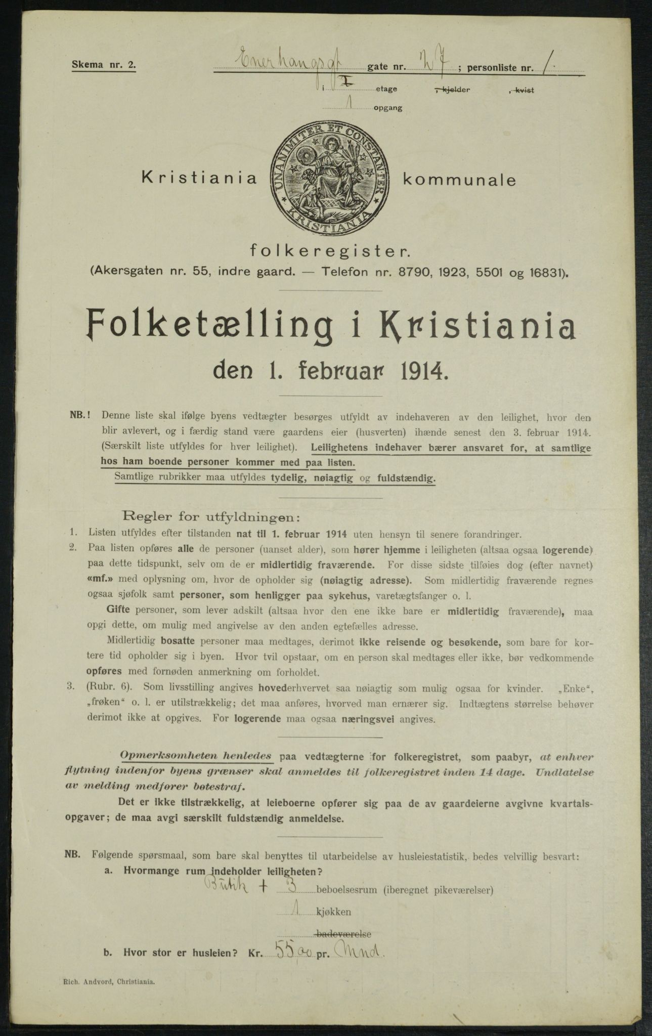 OBA, Kommunal folketelling 1.2.1914 for Kristiania, 1914, s. 21858